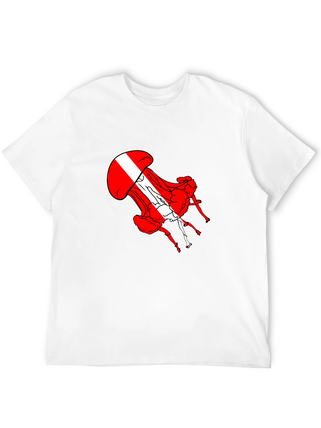 Red Jellyfish Graphic Tee - Unique Design