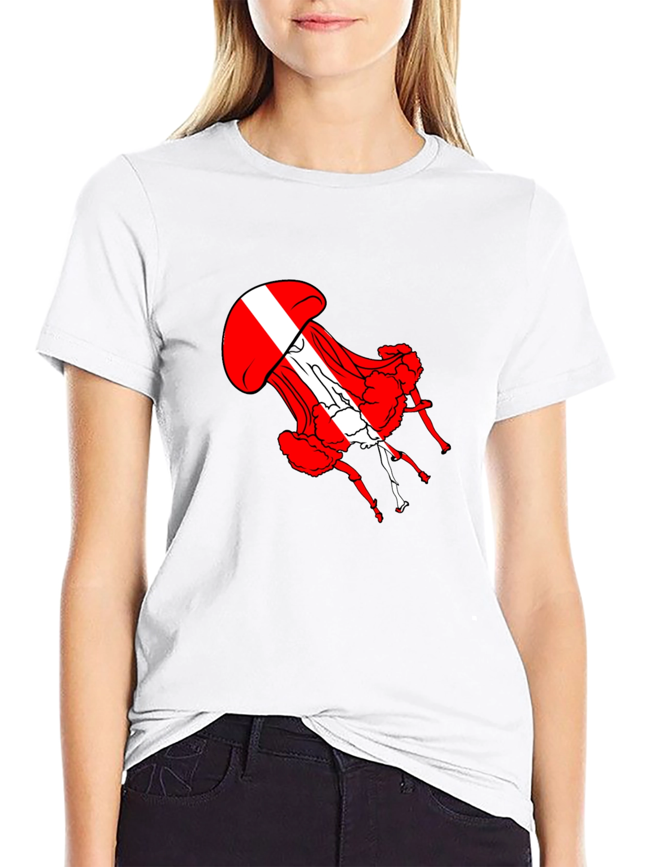 Red Jellyfish Graphic Tee - Unique Design