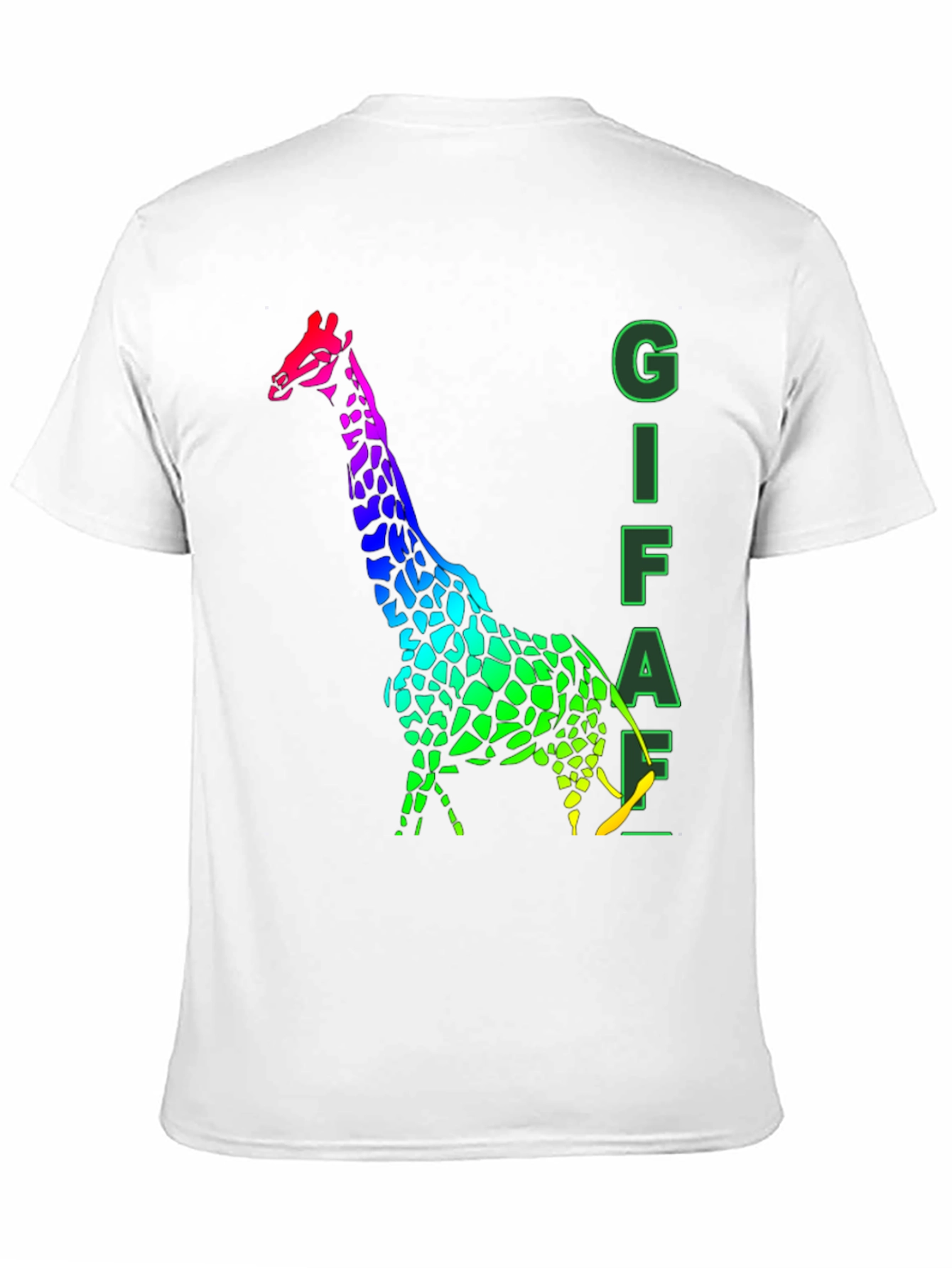 Rainbow Giraffe Graphic Tee - Mens Black T-Shirt