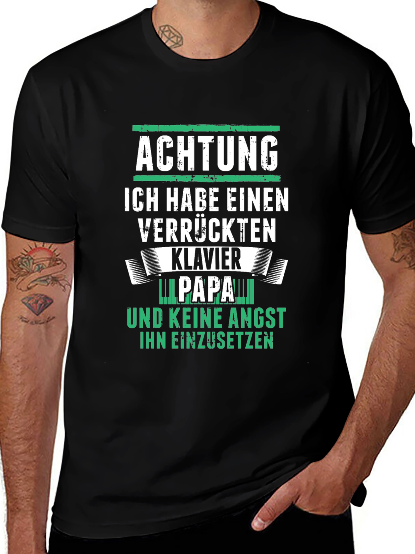 Achtung Klavier Papa T-Shirt
