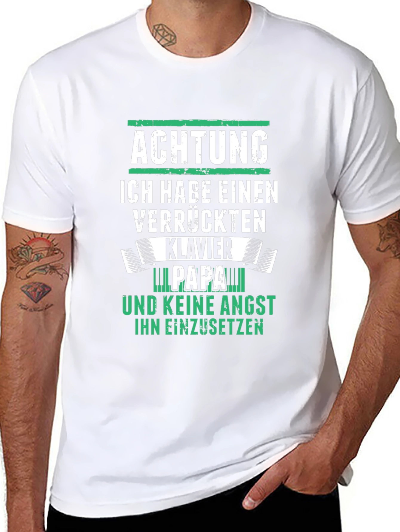 Achtung Klavier Papa T-Shirt