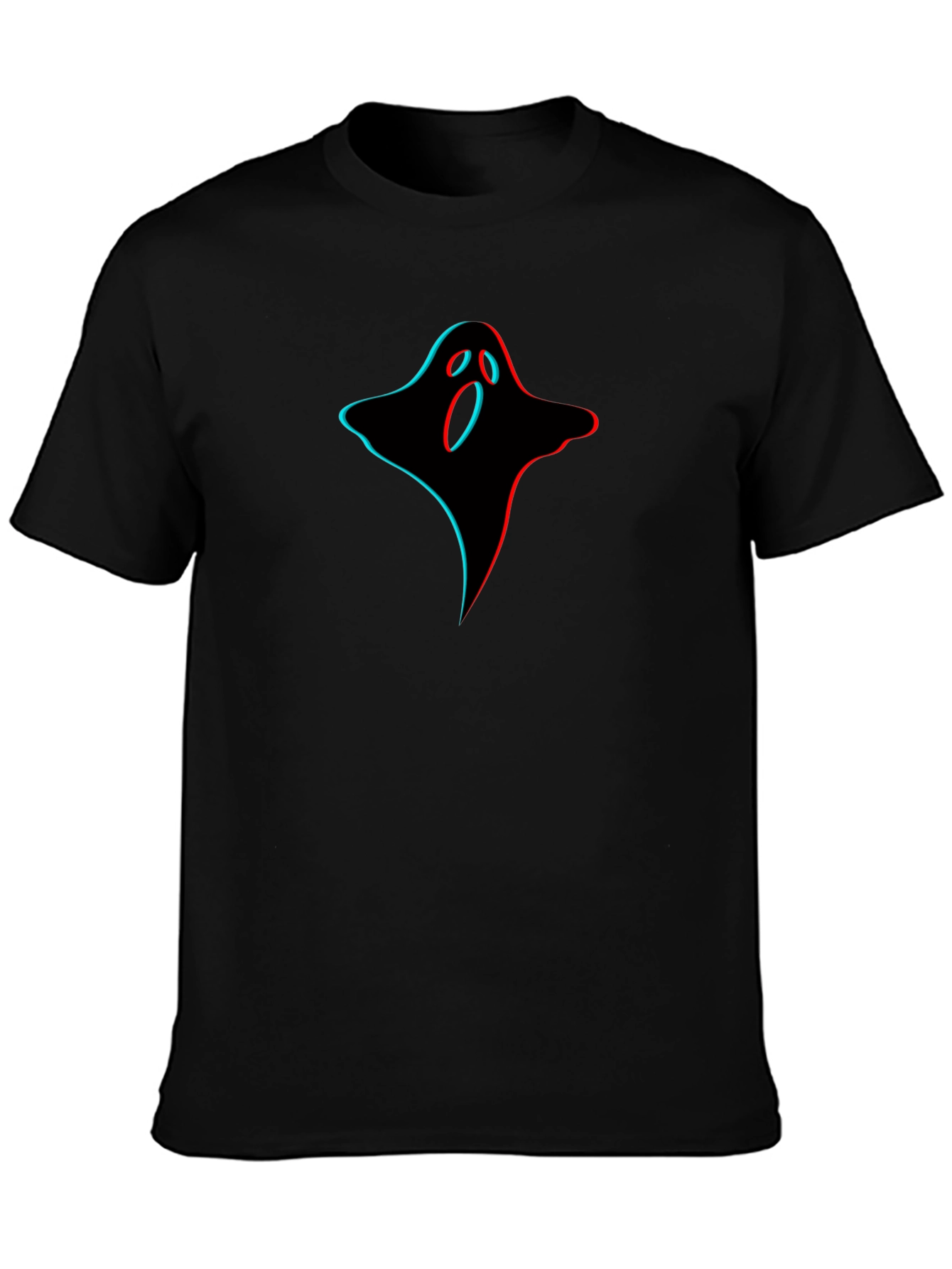 3D Ghost Graphic Black T-Shirt