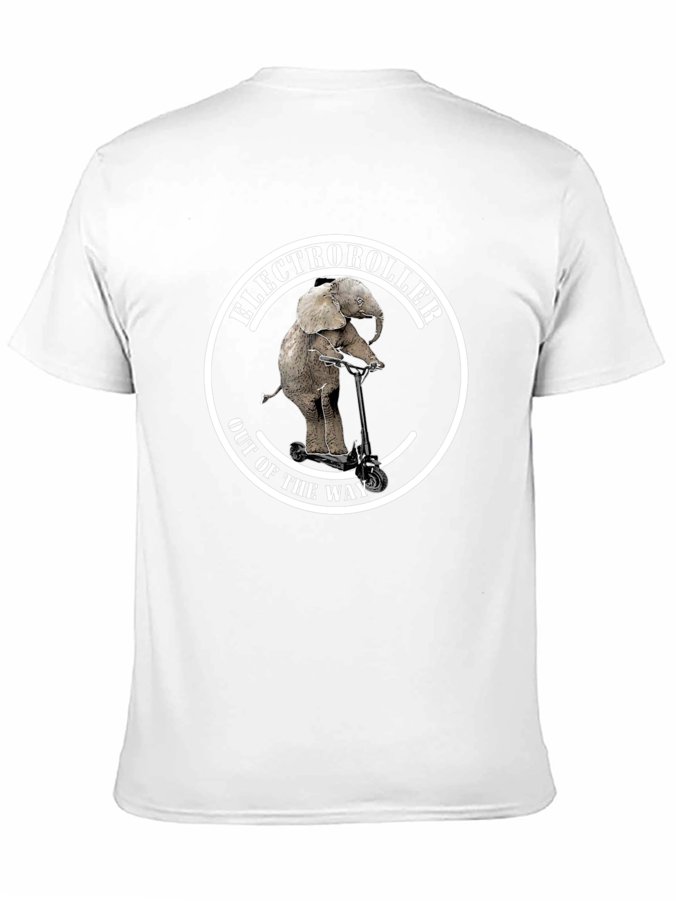 ElectroRoller T-Shirt - Elephant on Scooter Design