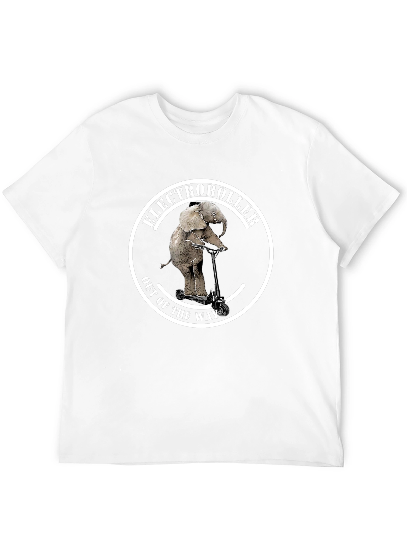 ElectroRoller T-Shirt - Elephant on Scooter Design