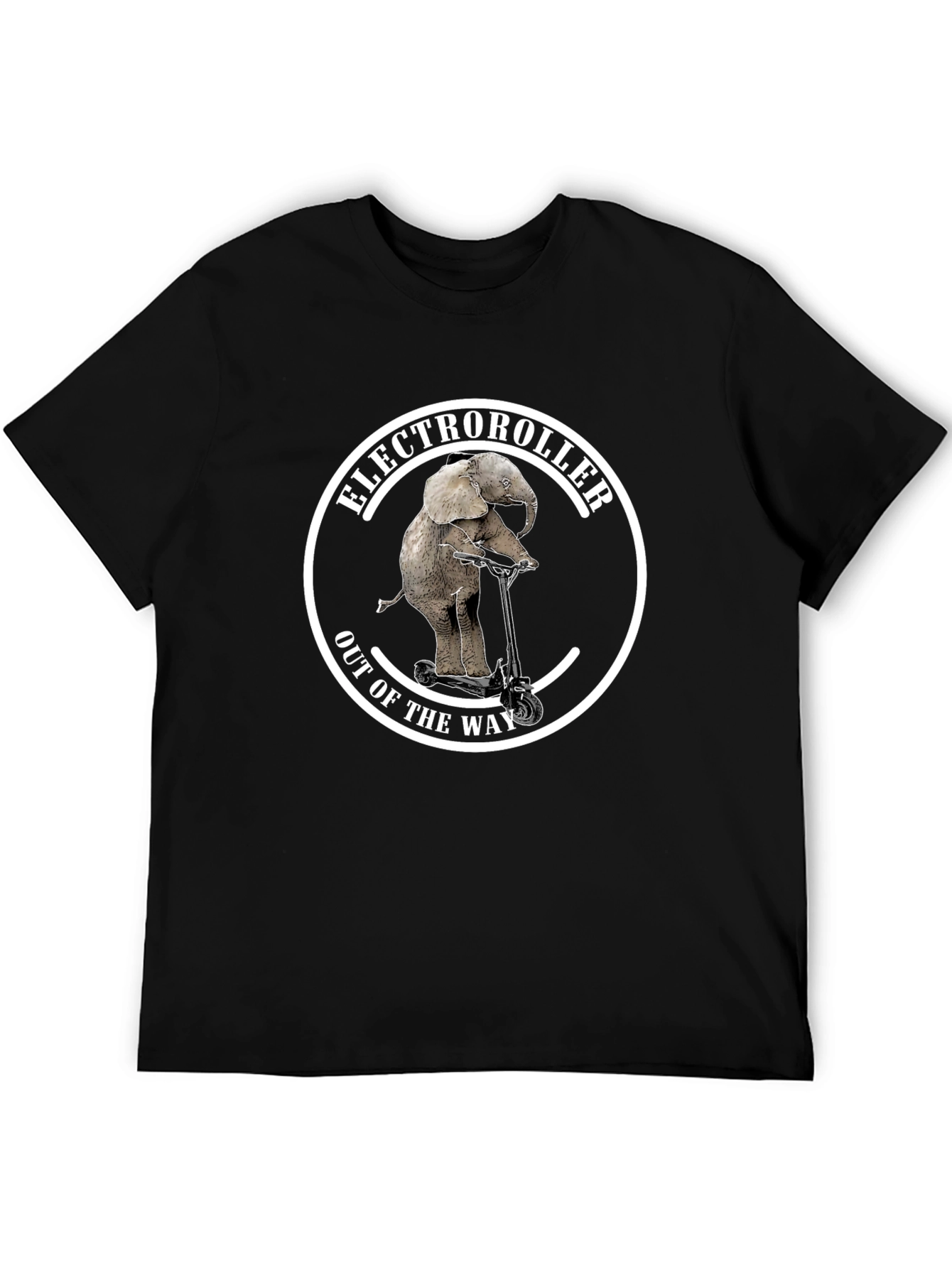 ElectroRoller T-Shirt - Elephant on Scooter Design