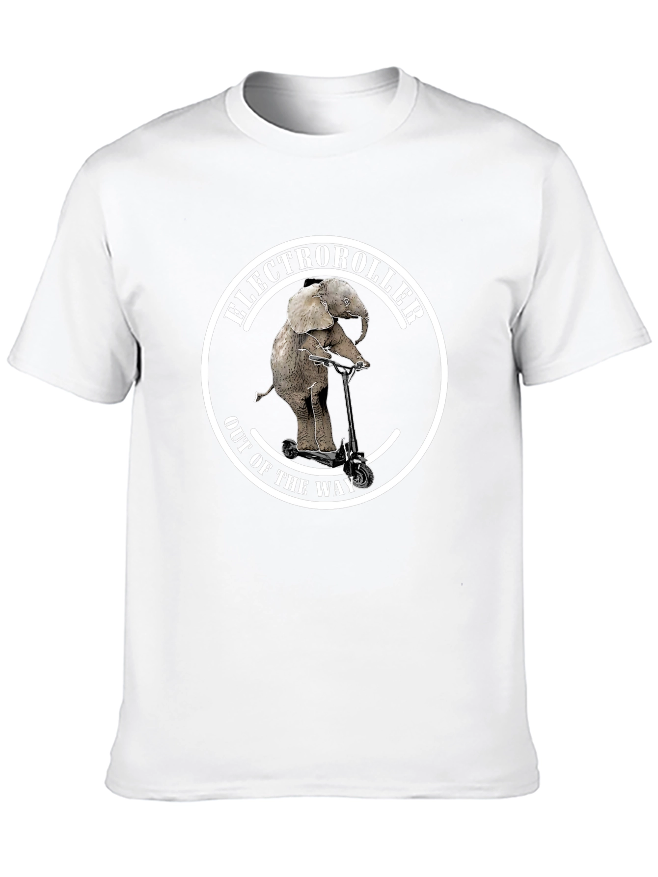ElectroRoller T-Shirt - Elephant on Scooter Design