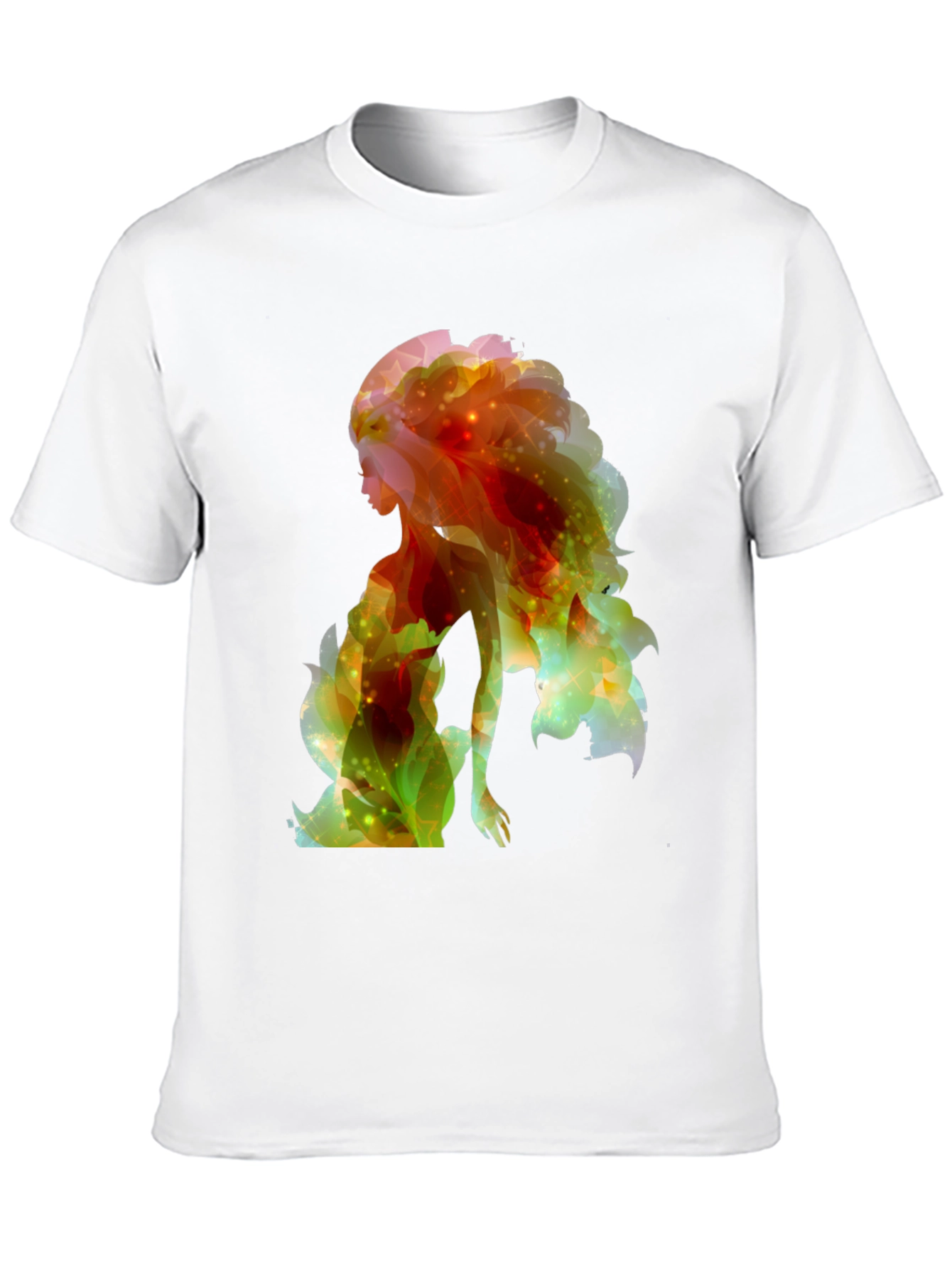 Abstract Woman Graphic Tee - Trendy Black Shirt