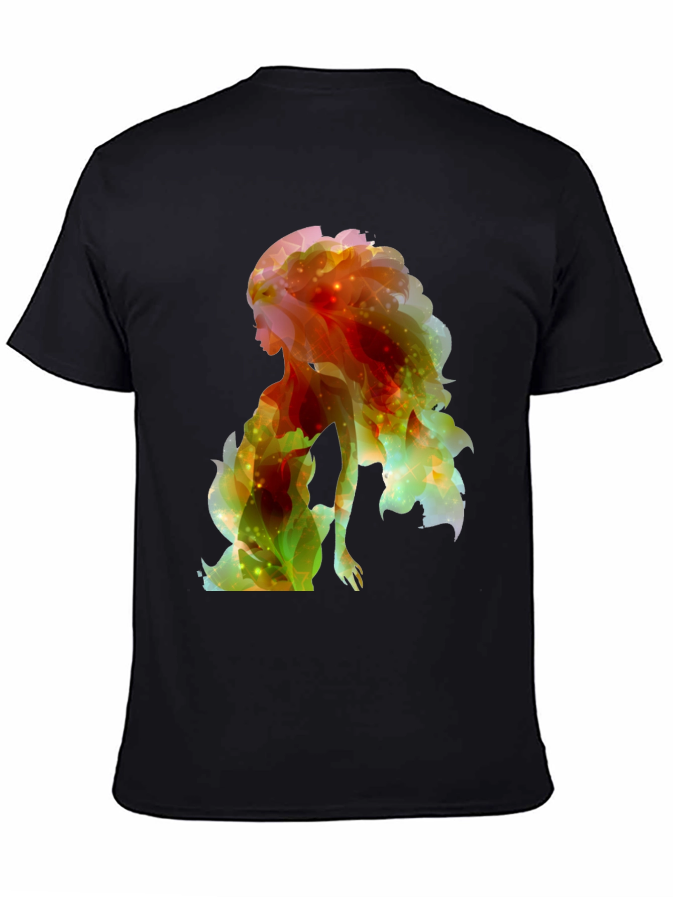 Abstract Woman Graphic Tee - Trendy Black Shirt