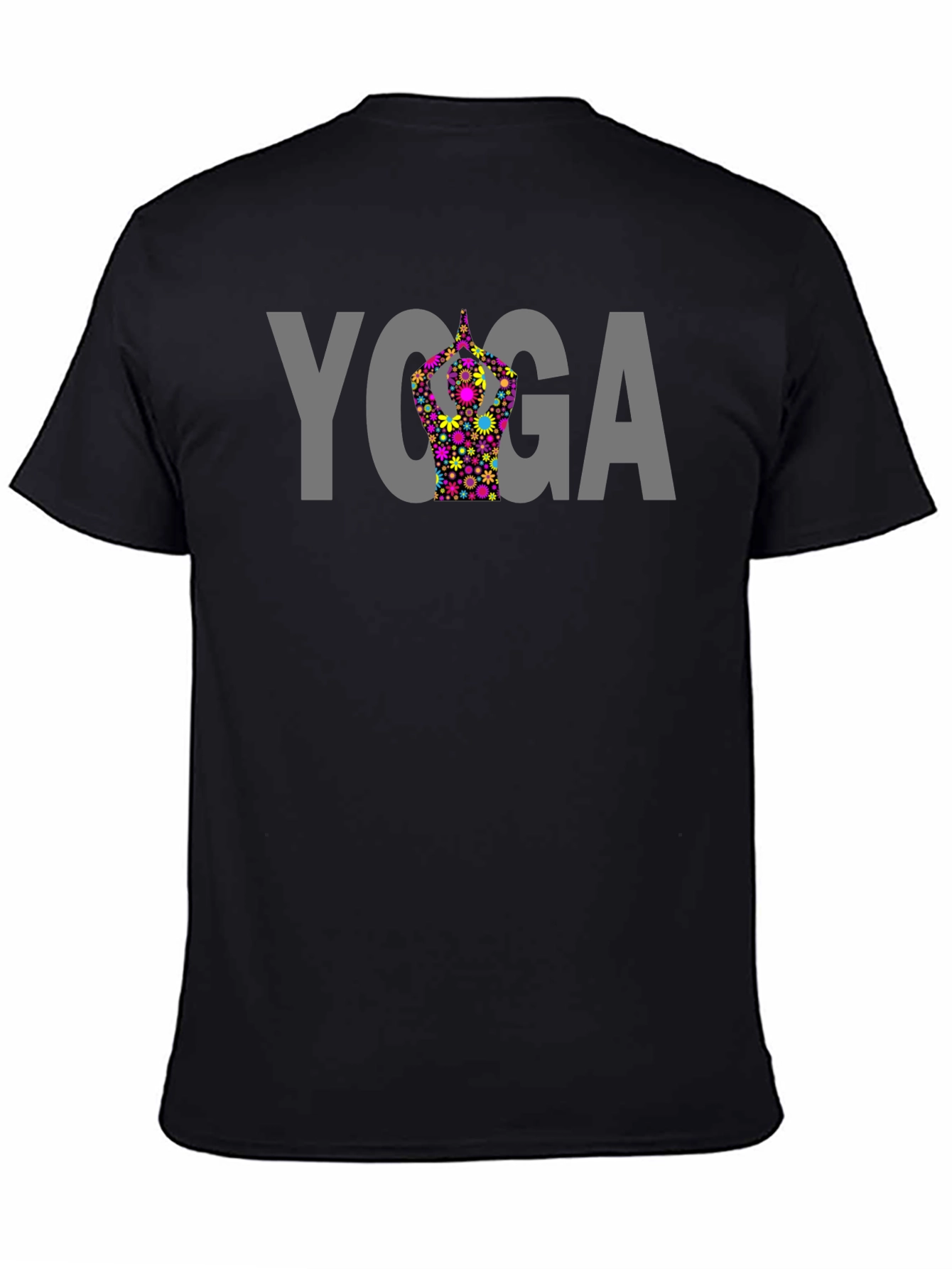 Yoga Floral Graphic Tee - Black