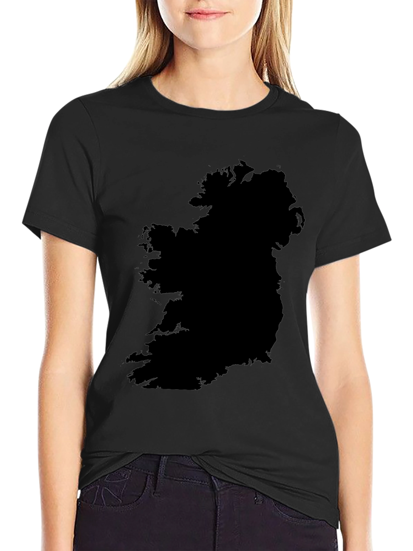 Ireland Map Graphic T-Shirt - Black