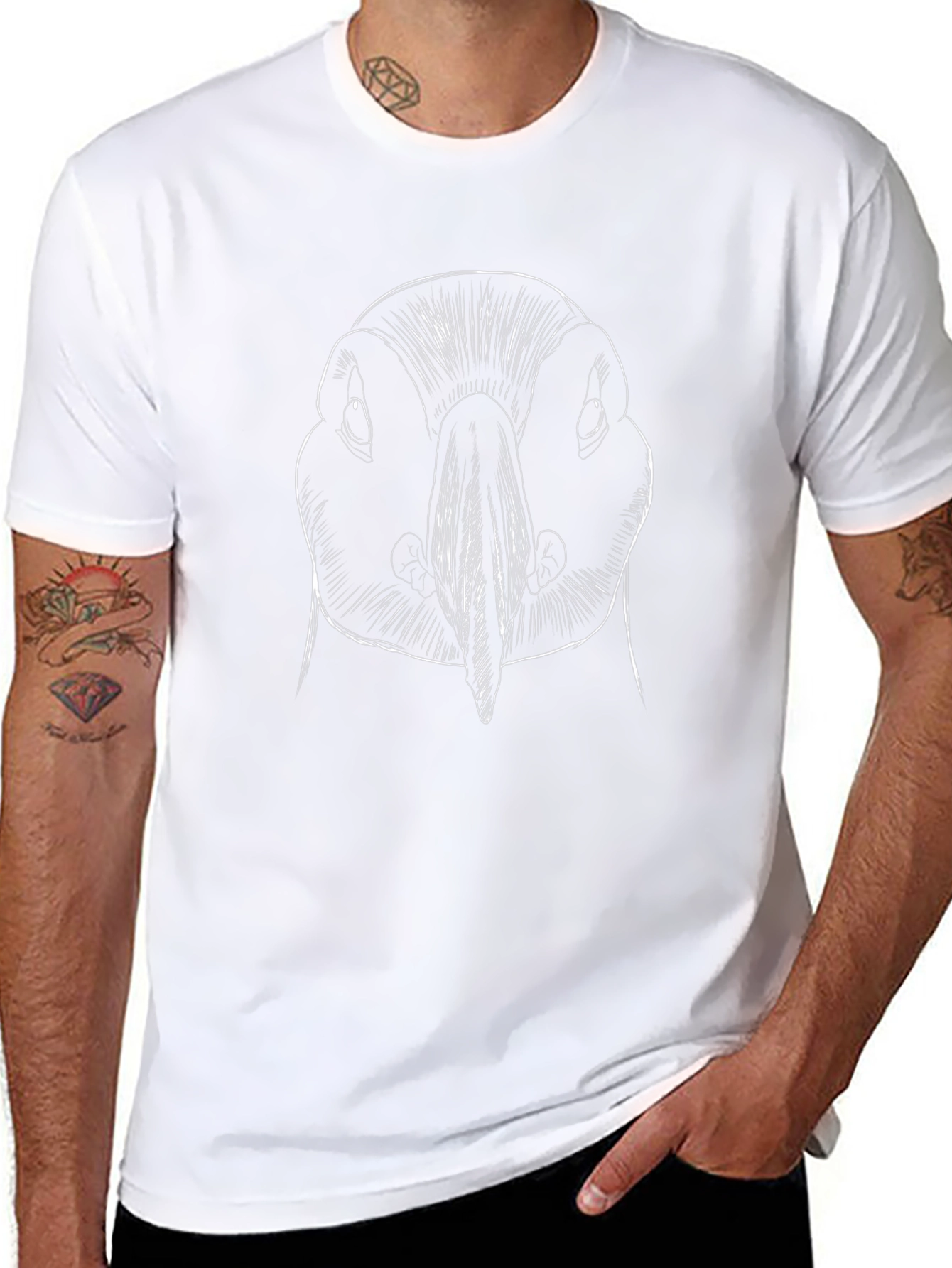 Puffin Sketch Graphic Black T-Shirt