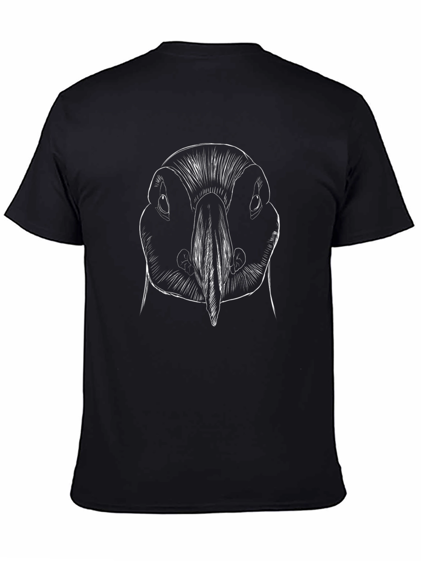 Puffin Sketch Graphic Black T-Shirt