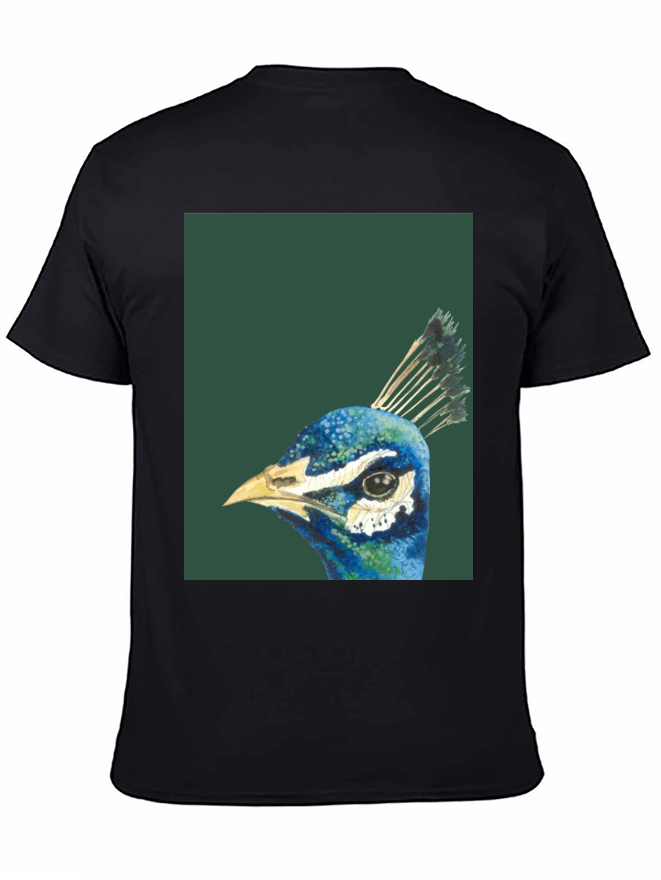Peacock Head Graphic Tee - Stylish Black T-Shirt