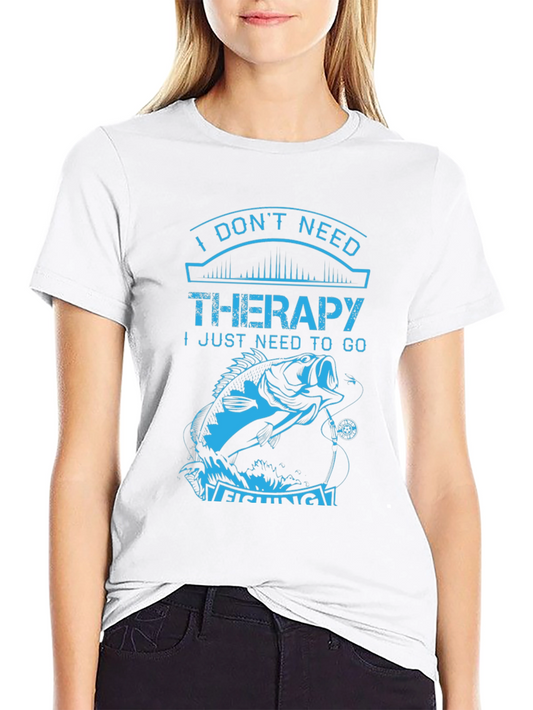 Fishing Therapy Graphic Tee - Black