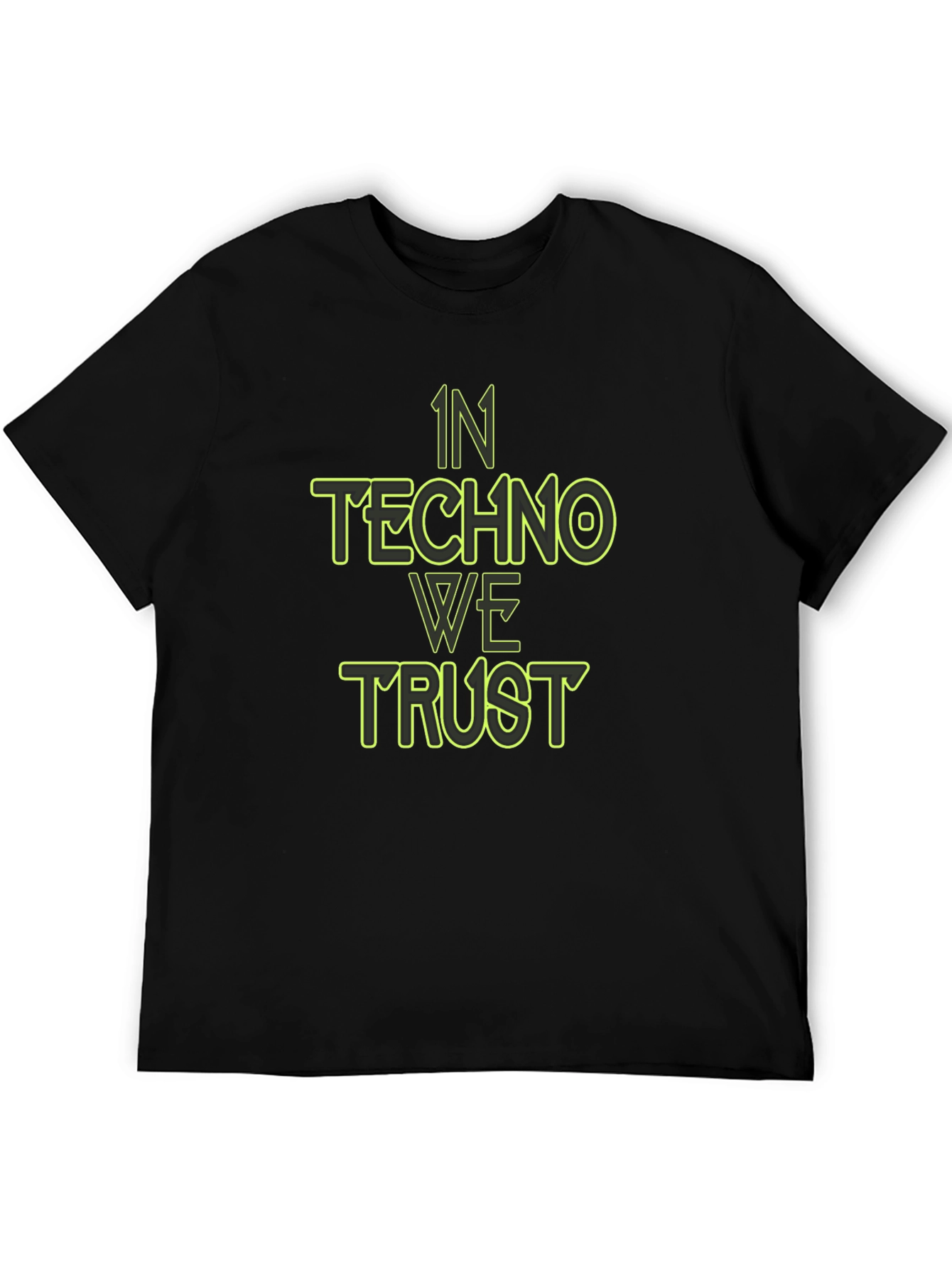 In Techno We Trust Graphic Tee - Black