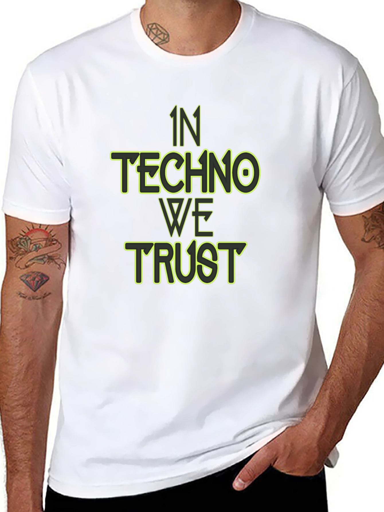In Techno We Trust Graphic Tee - Black