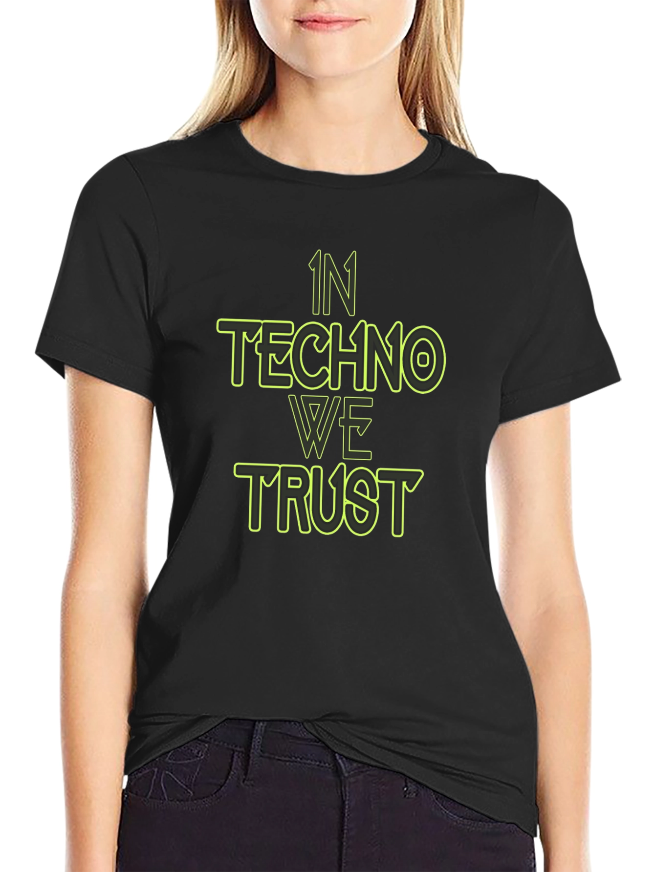 In Techno We Trust Graphic Tee - Black