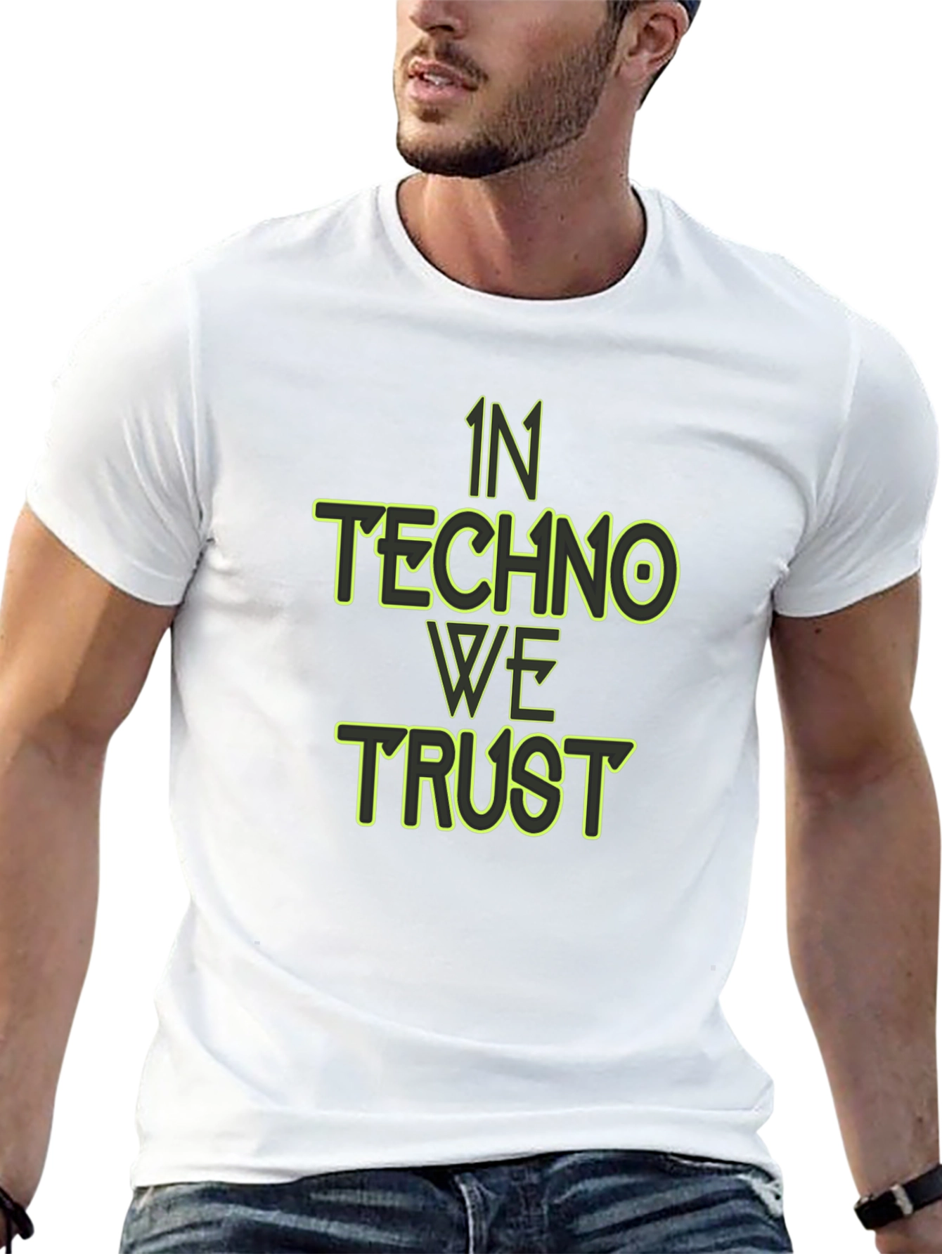In Techno We Trust Graphic Tee - Black