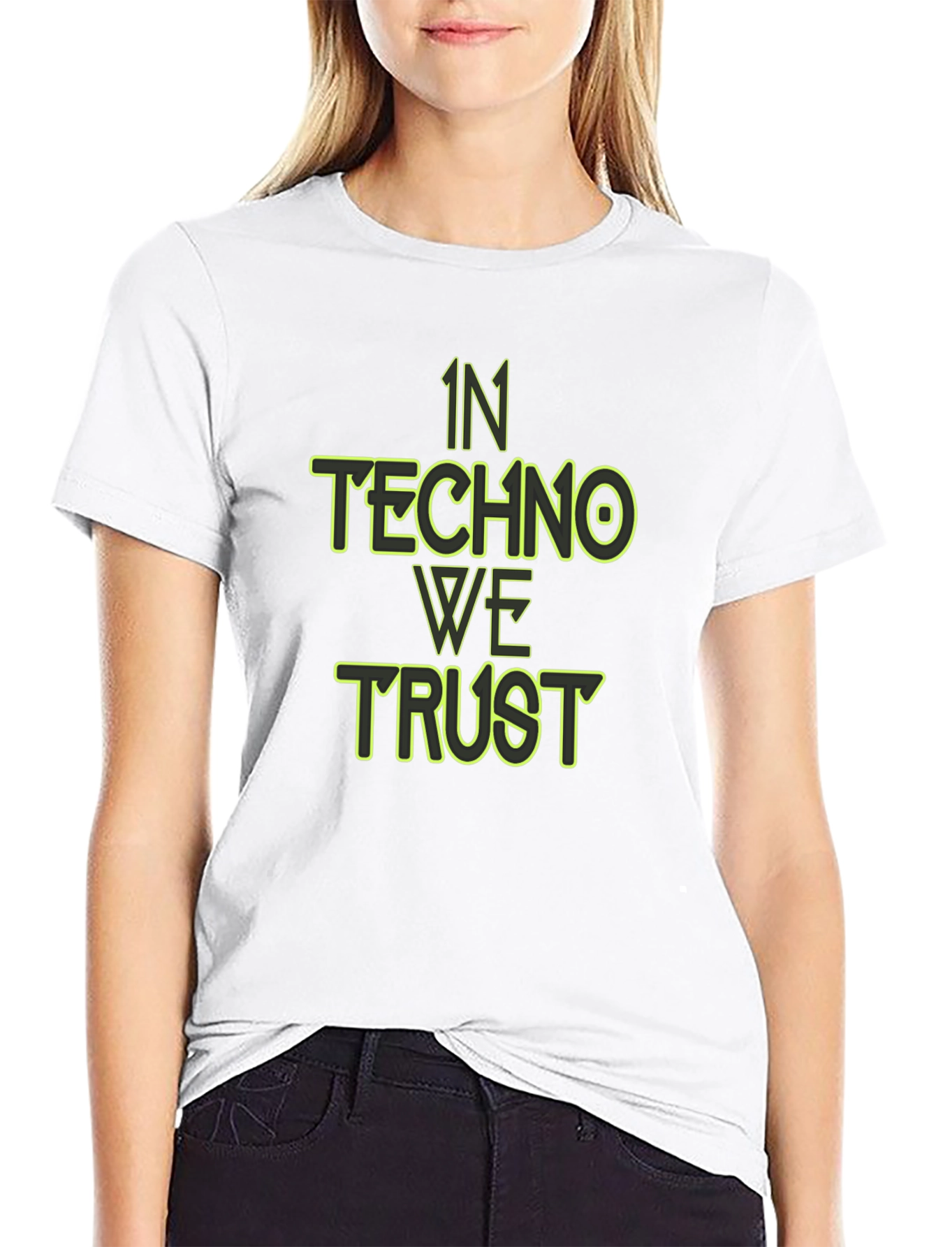 In Techno We Trust Graphic Tee - Black