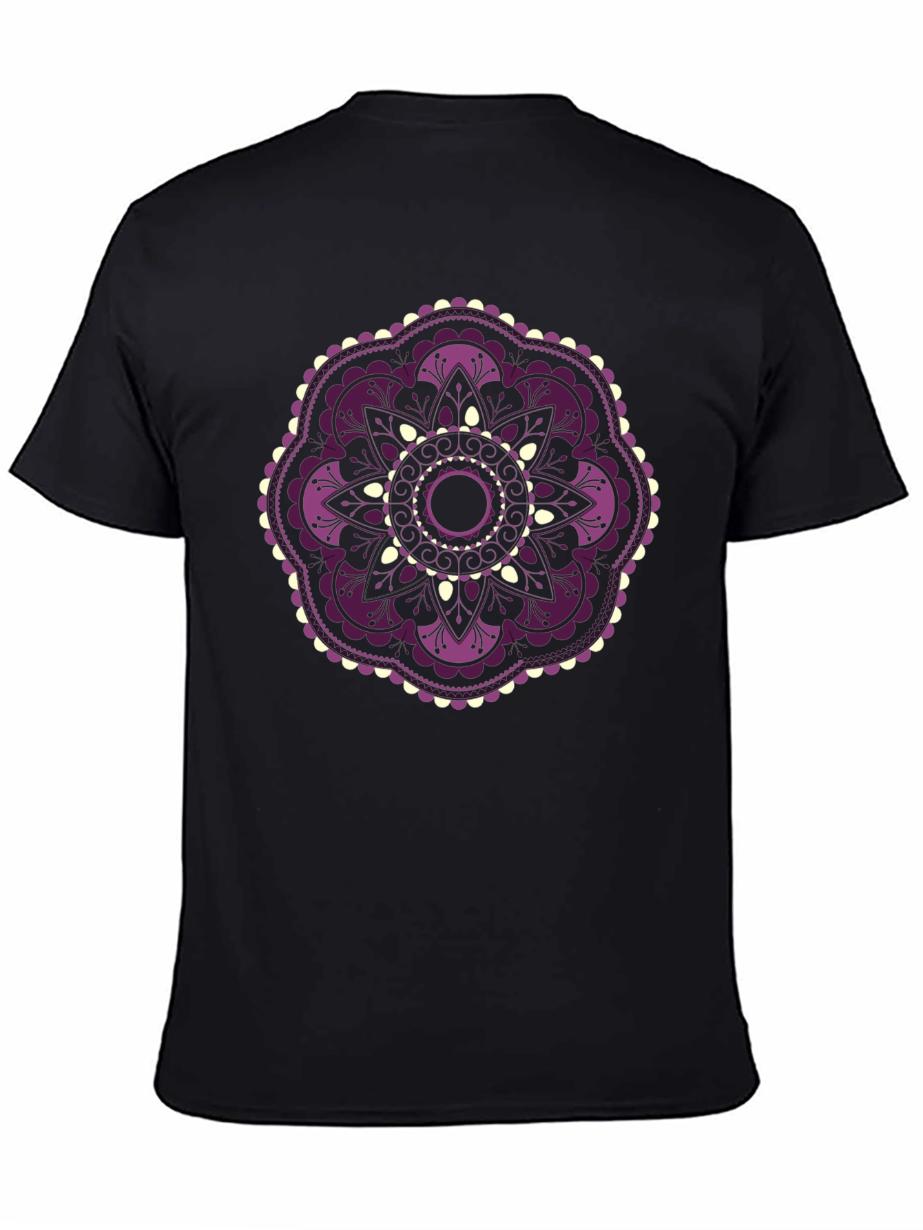Floral Mandala Graphic Black T-Shirt