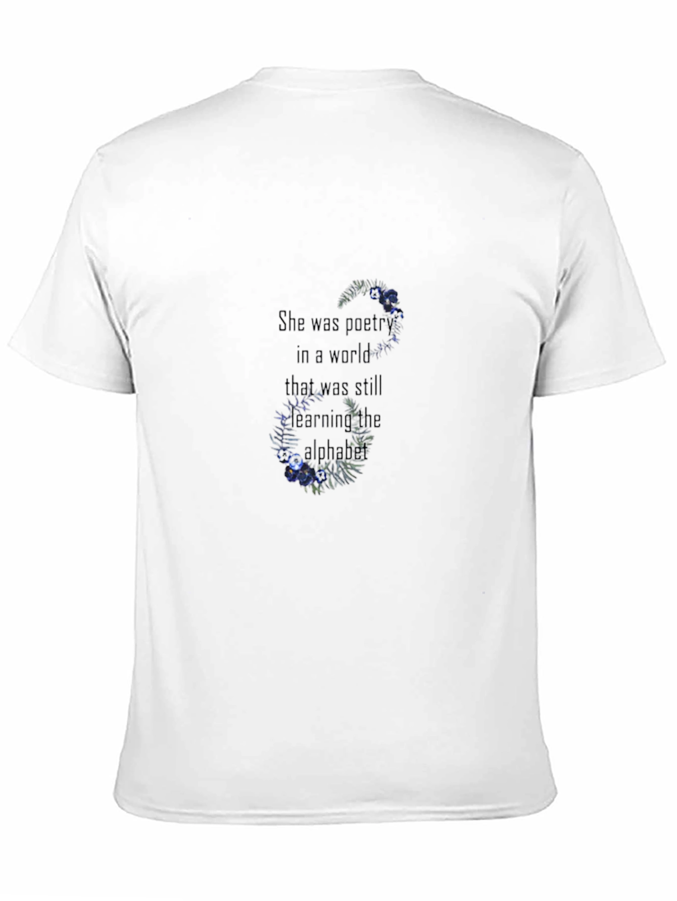 Floral Quote Black T-Shirt