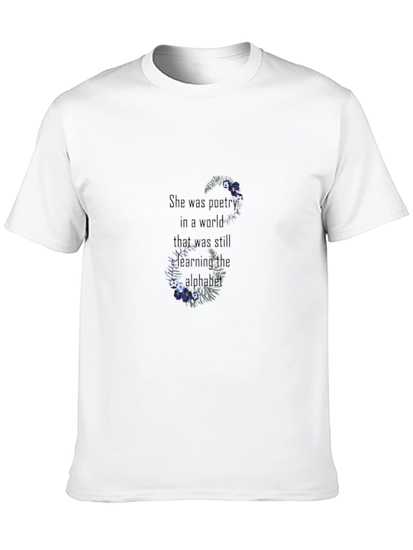 Floral Quote Black T-Shirt