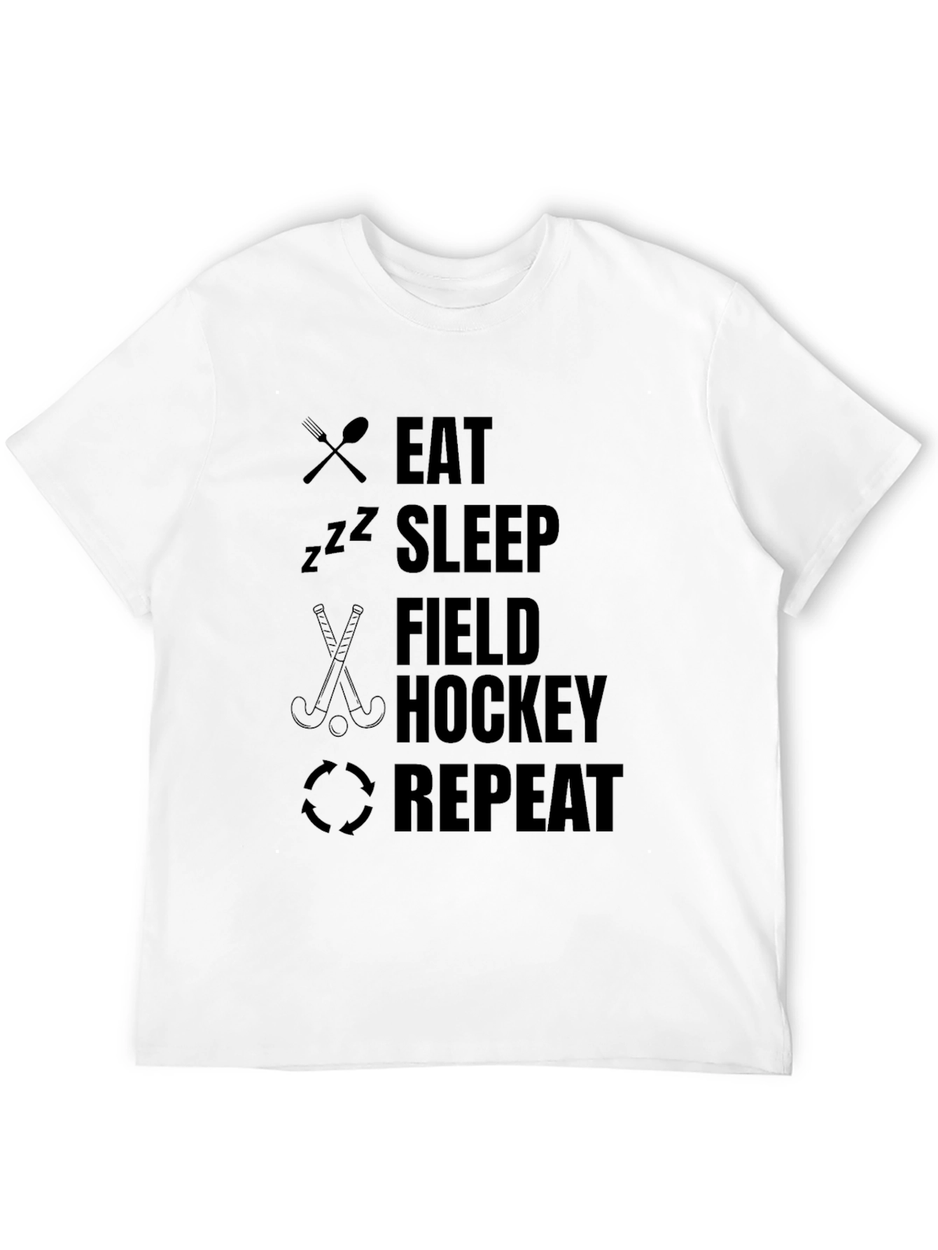 Eat Sleep Field Hockey Repeat Black T-Shirt