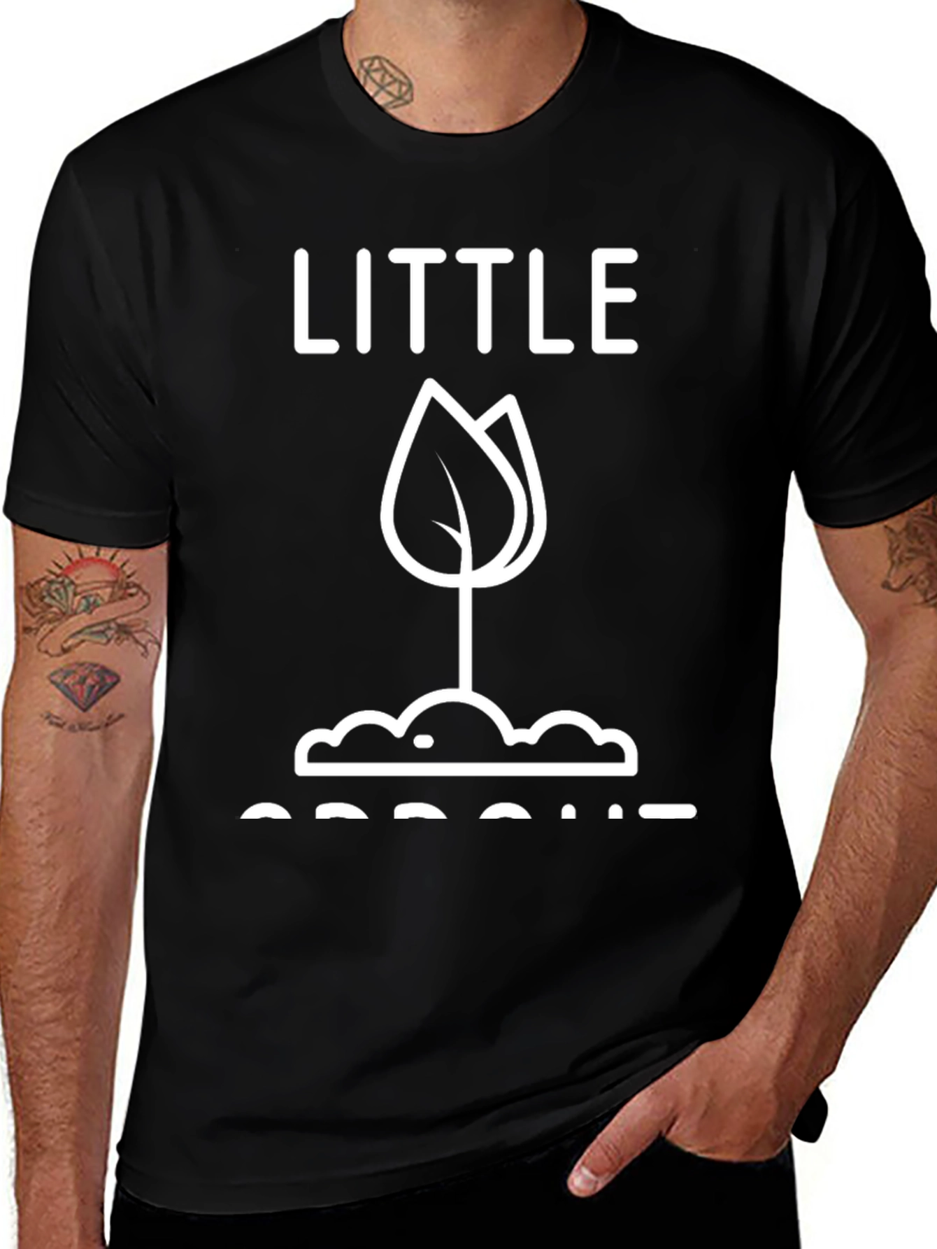 Little Sprout Graphic T-Shirt - Black Cotton Tee