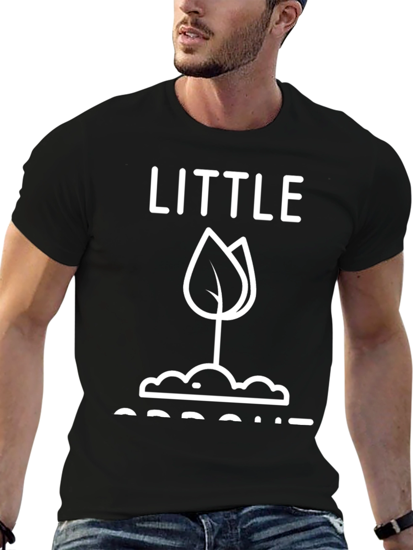 Little Sprout Graphic T-Shirt - Black Cotton Tee