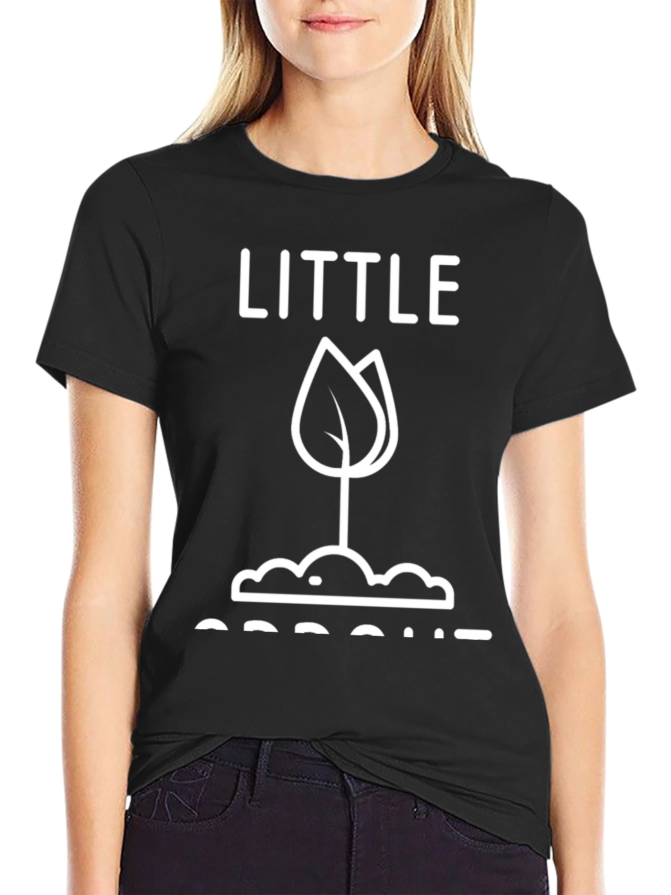 Little Sprout Graphic T-Shirt - Black Cotton Tee