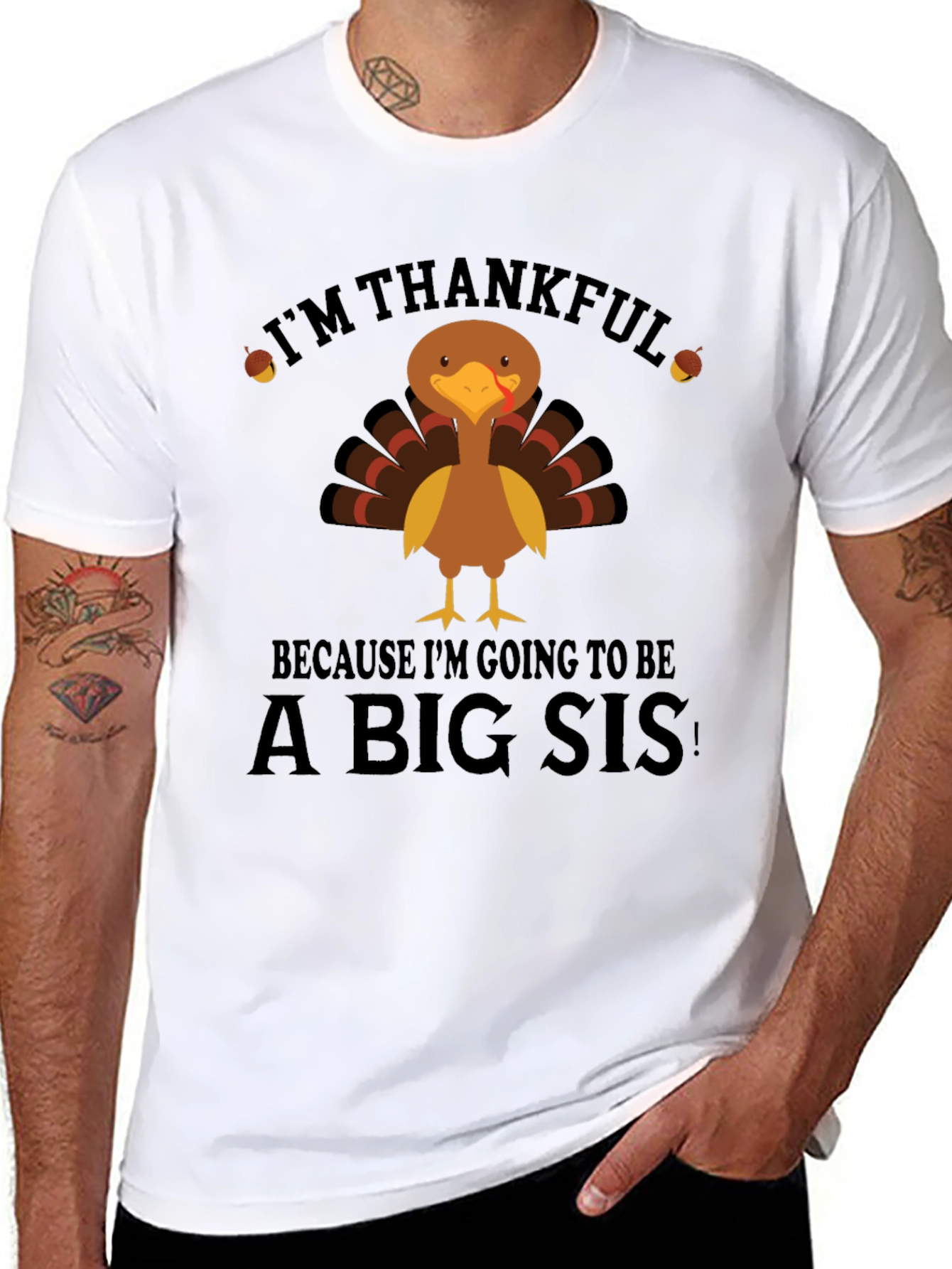 Im Thankful Big Sis Turkey Thanksgiving T-Shirt