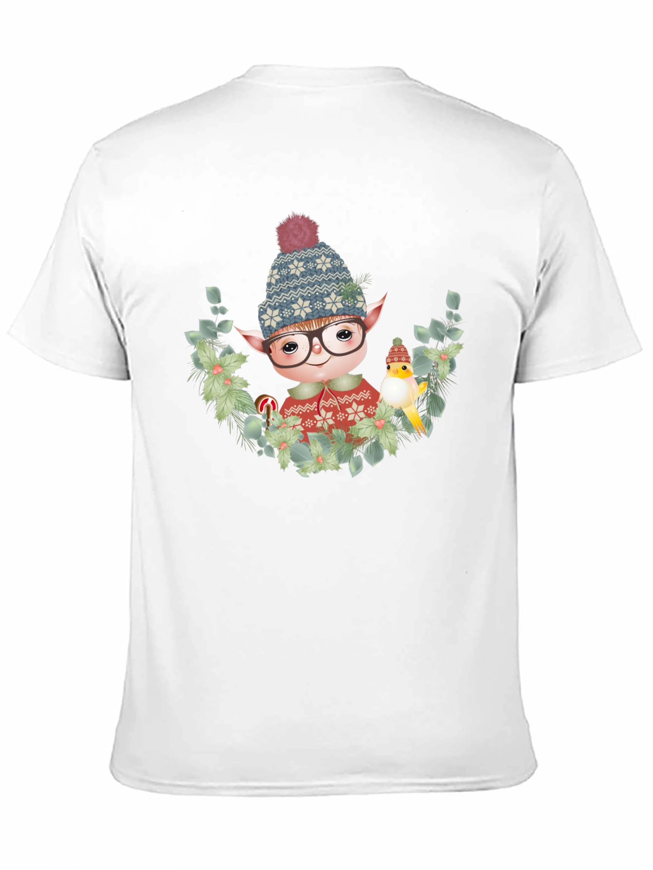 Festive Elf Graphic T-Shirt - Holiday Cheer