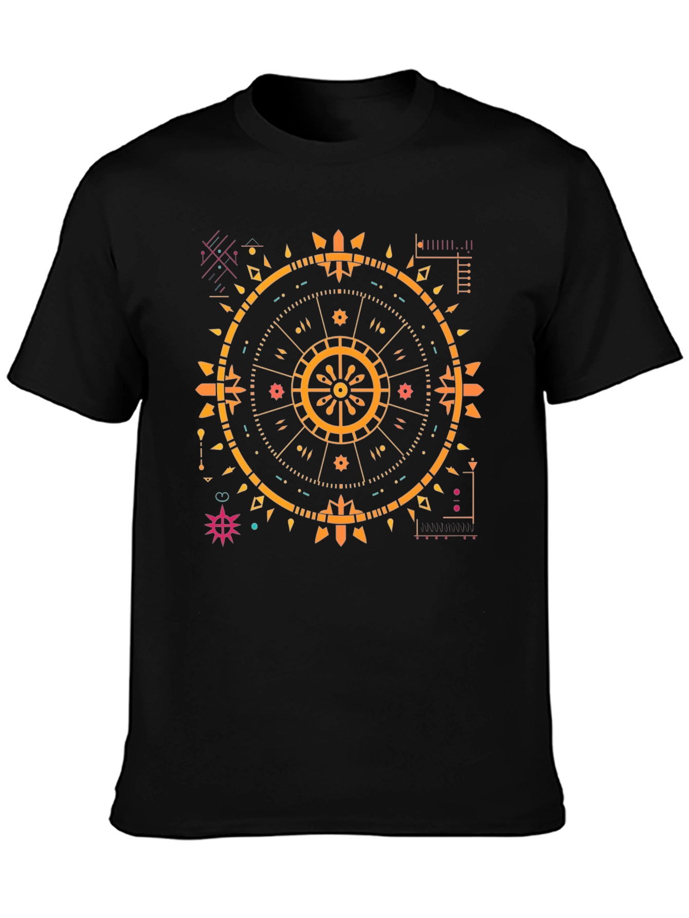 Geometric Print Black T-Shirt