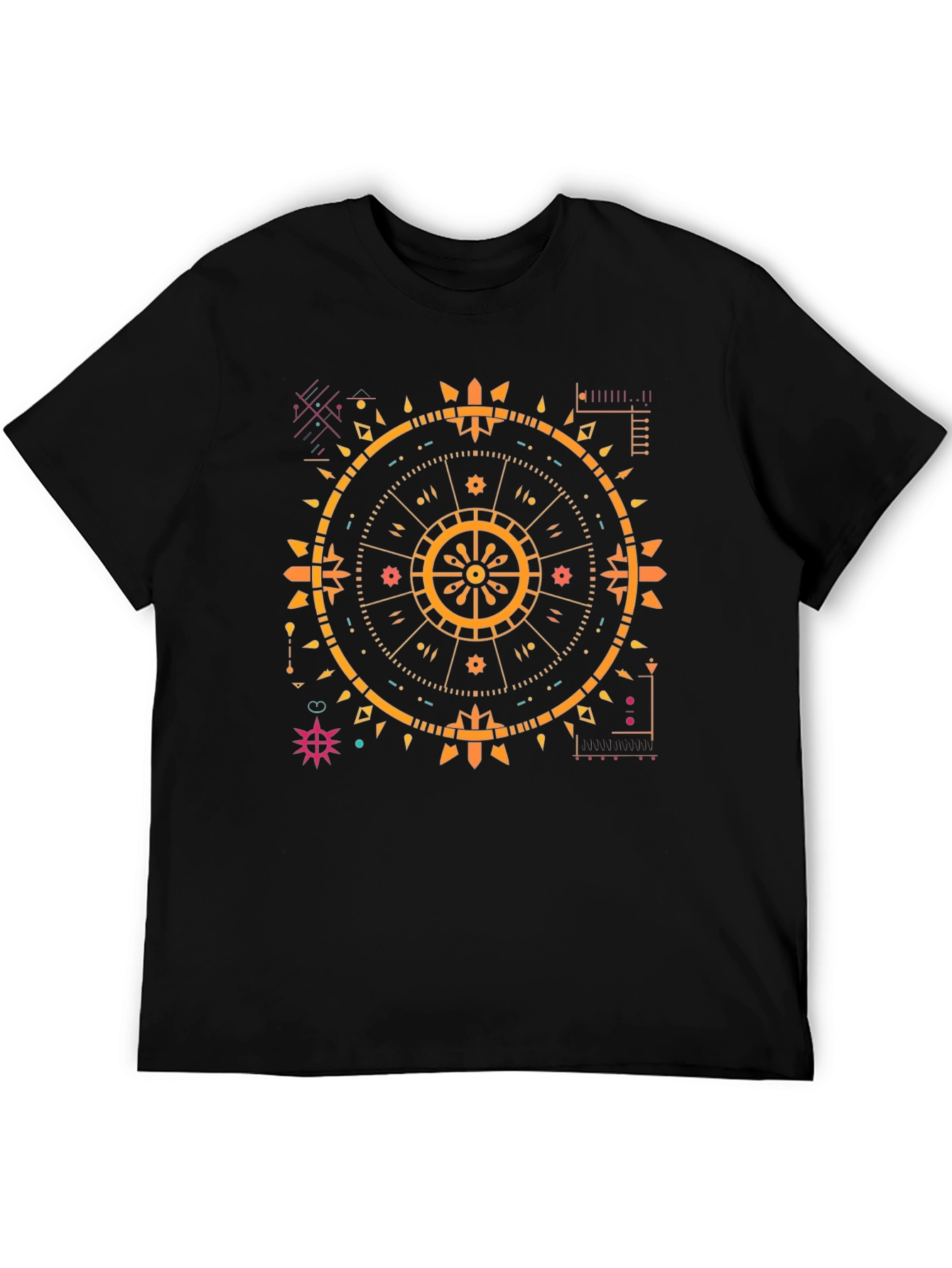 Geometric Print Black T-Shirt