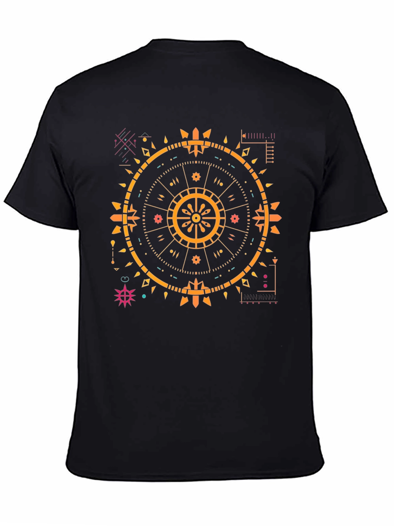 Geometric Print Black T-Shirt
