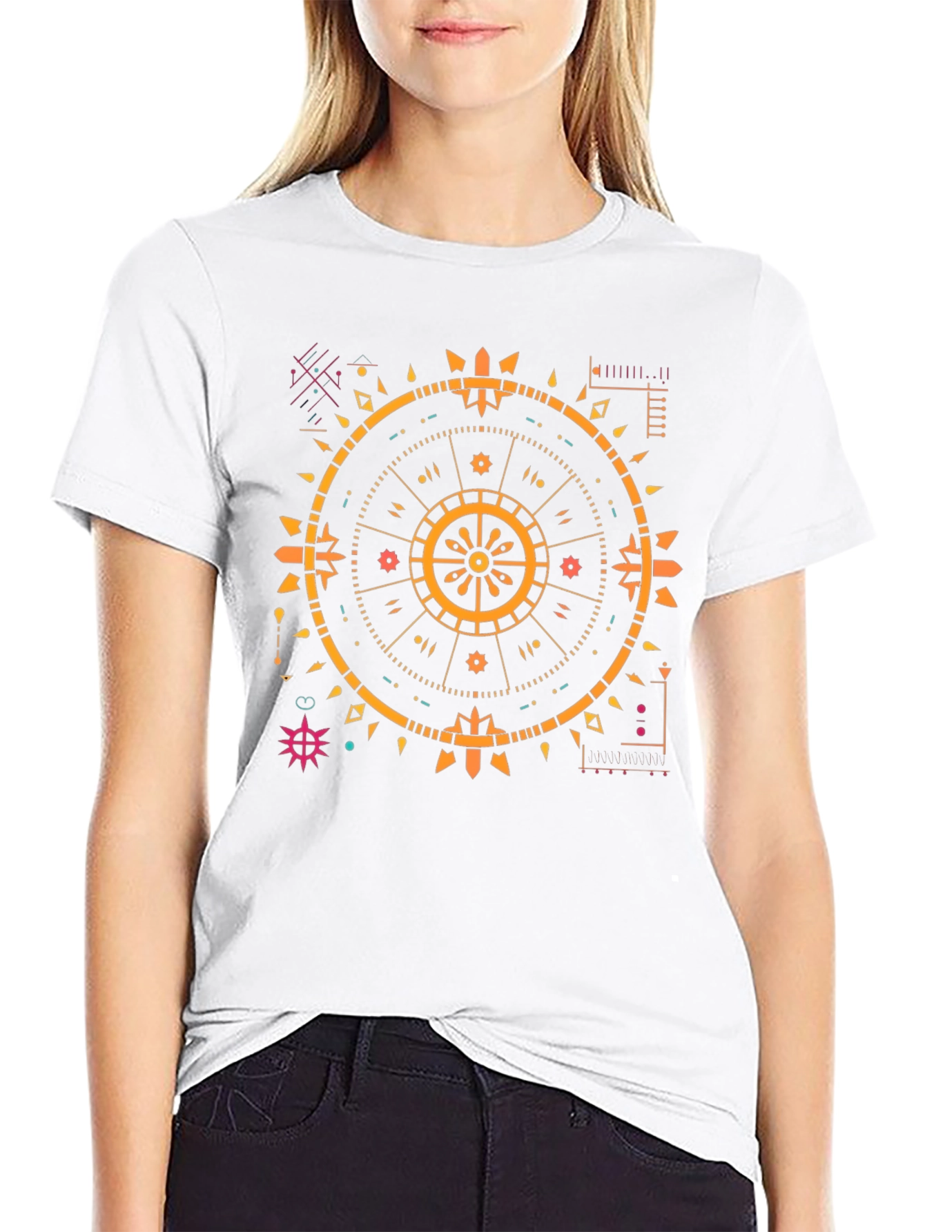 Geometric Print Black T-Shirt