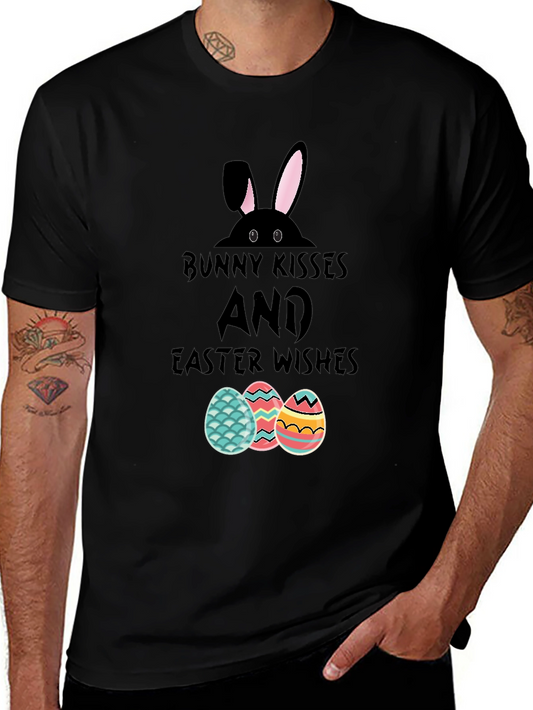 Bunny Kisses Easter Wishes Graphic T-Shirt