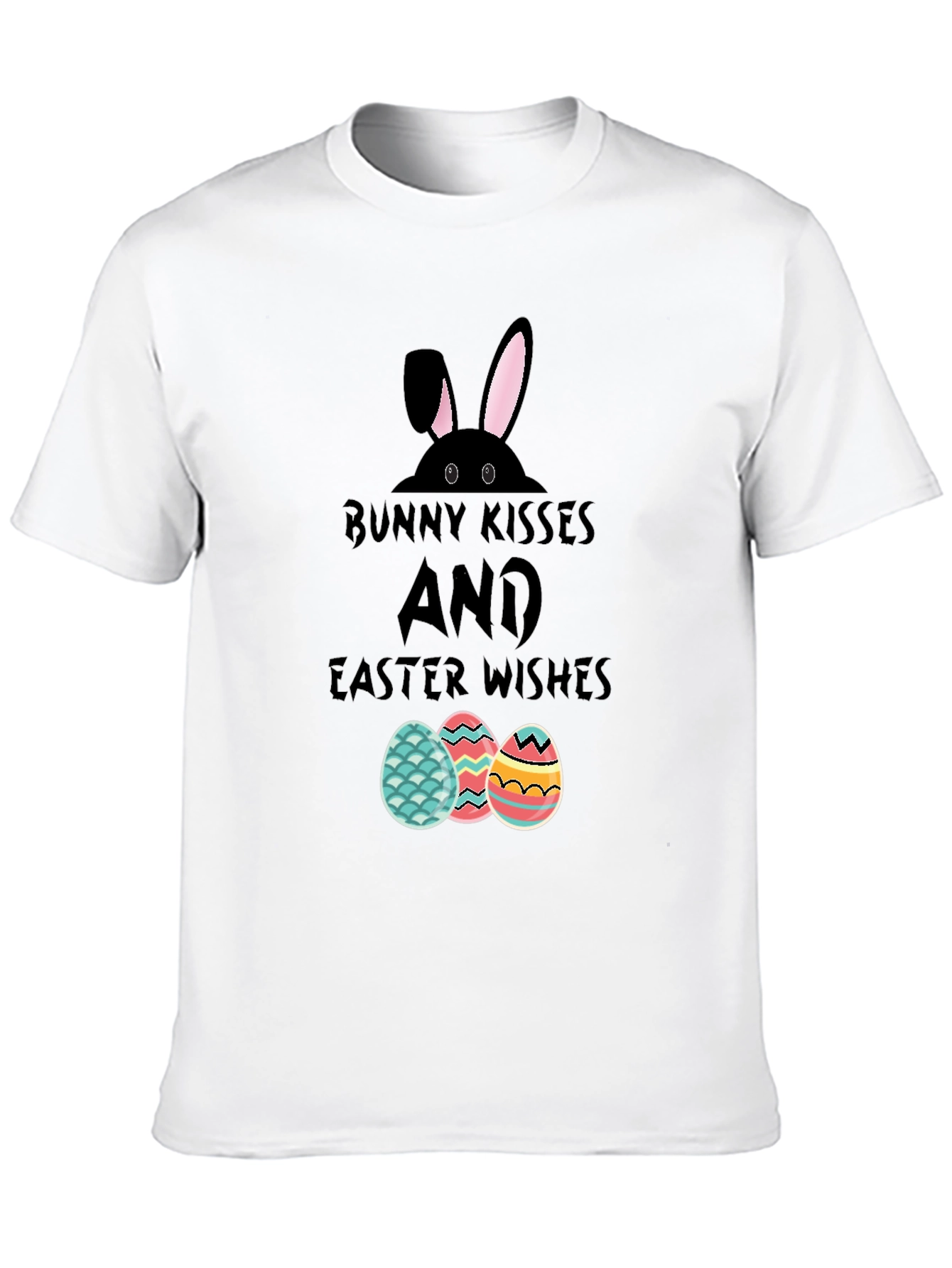 Bunny Kisses Easter Wishes Graphic T-Shirt
