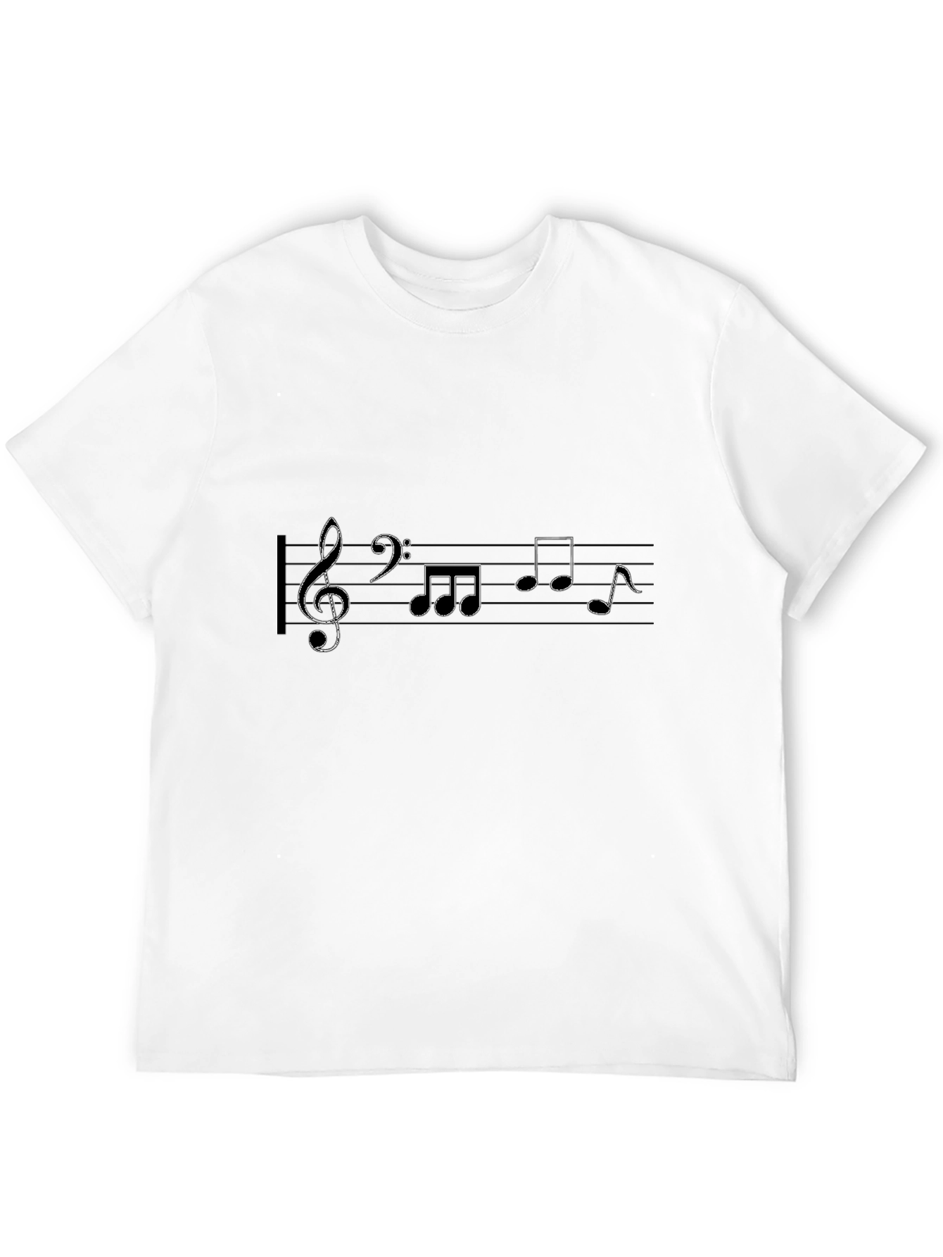 Musical Notes Graphic Black T-Shirt