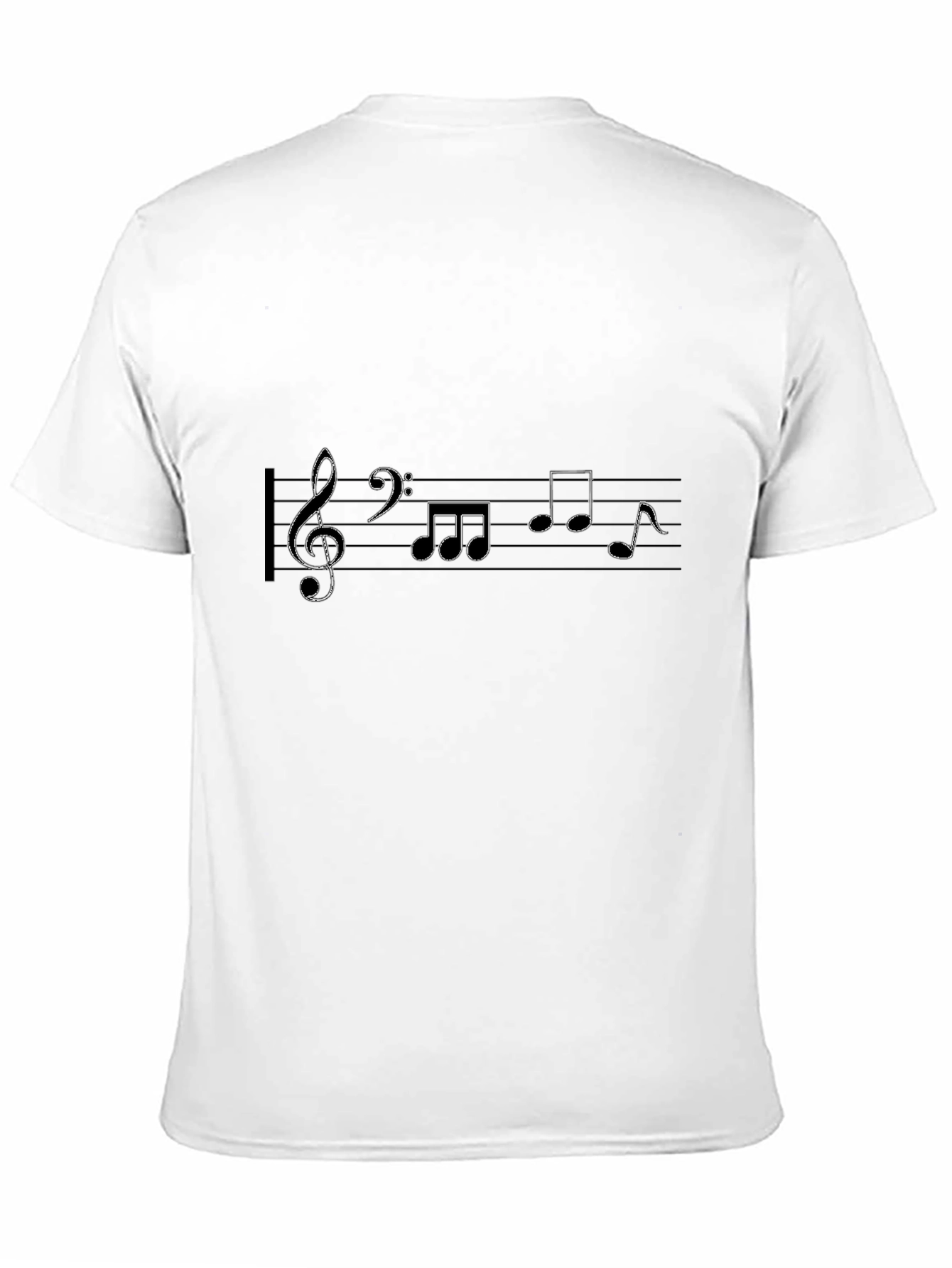 Musical Notes Graphic Black T-Shirt