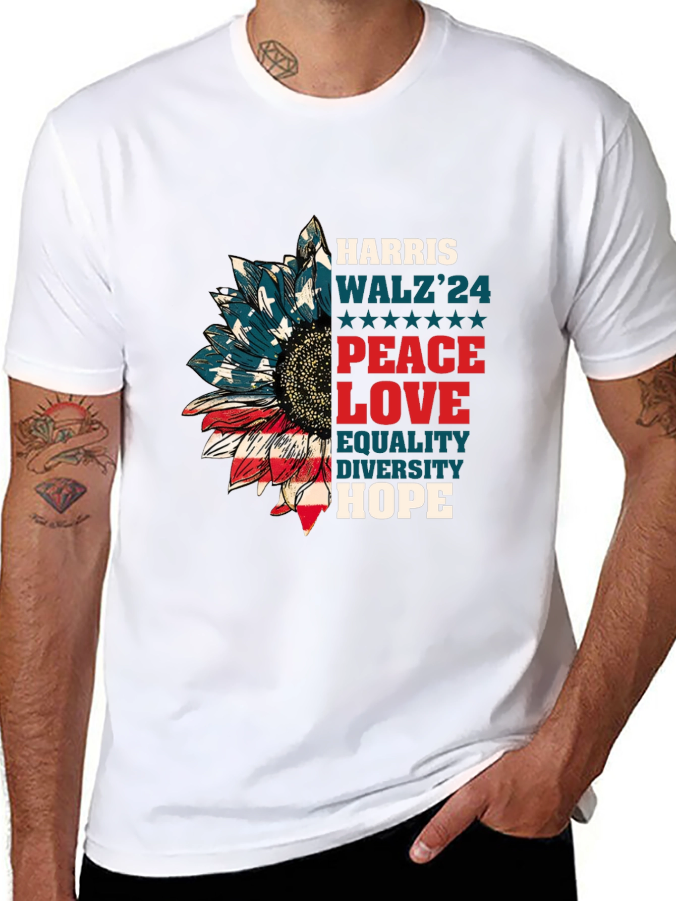 Patriotic Sunflower Graphic Tee