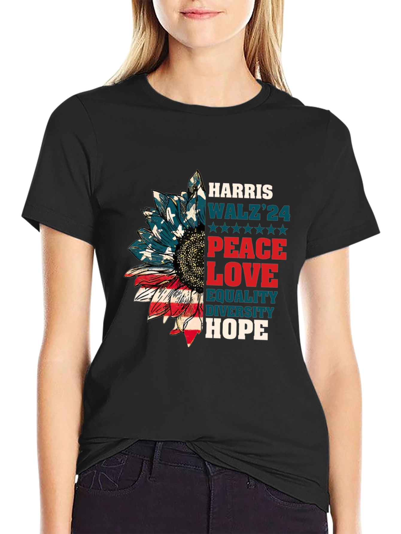 Patriotic Sunflower Graphic Tee