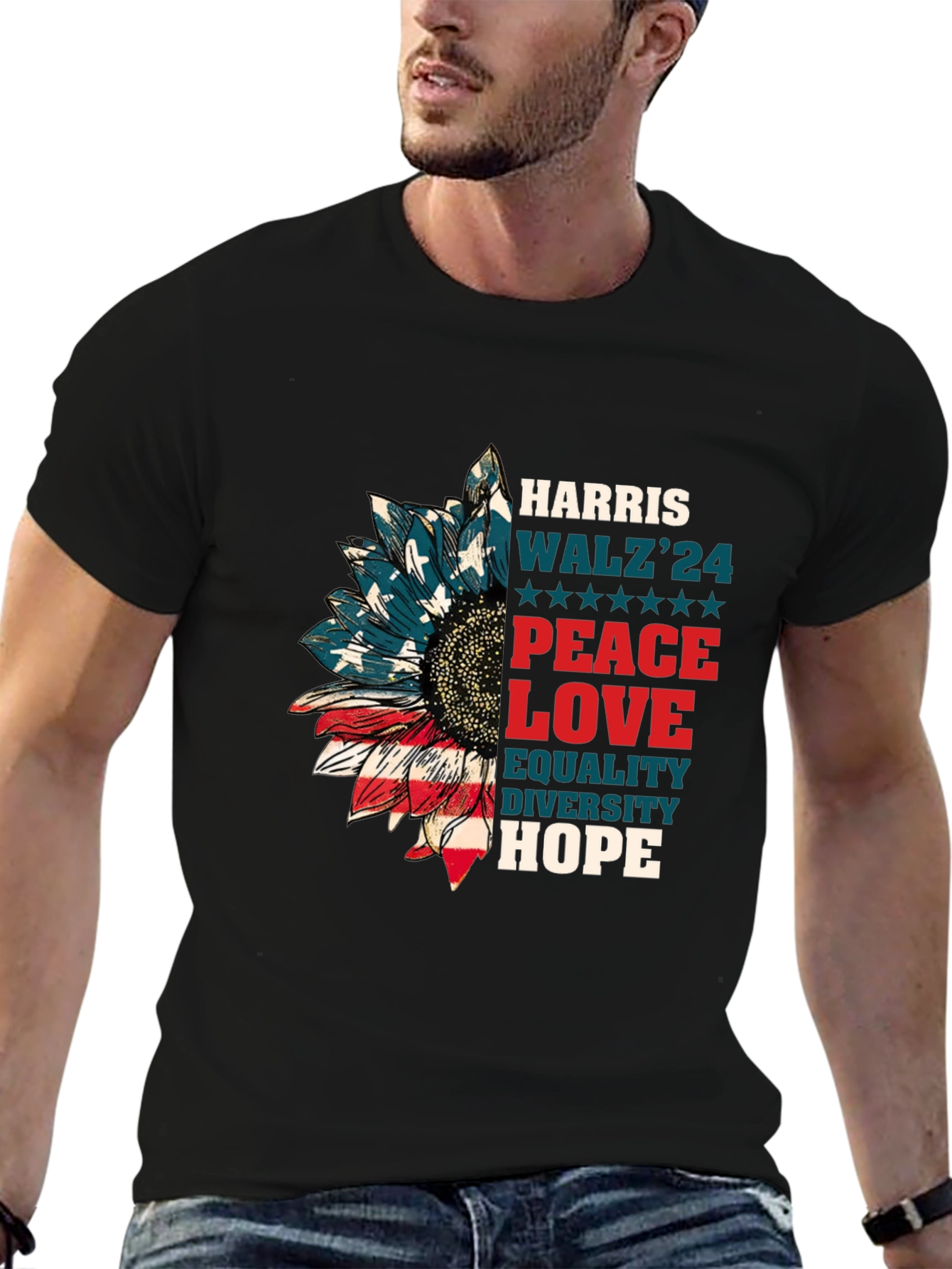 Patriotic Sunflower Graphic Tee
