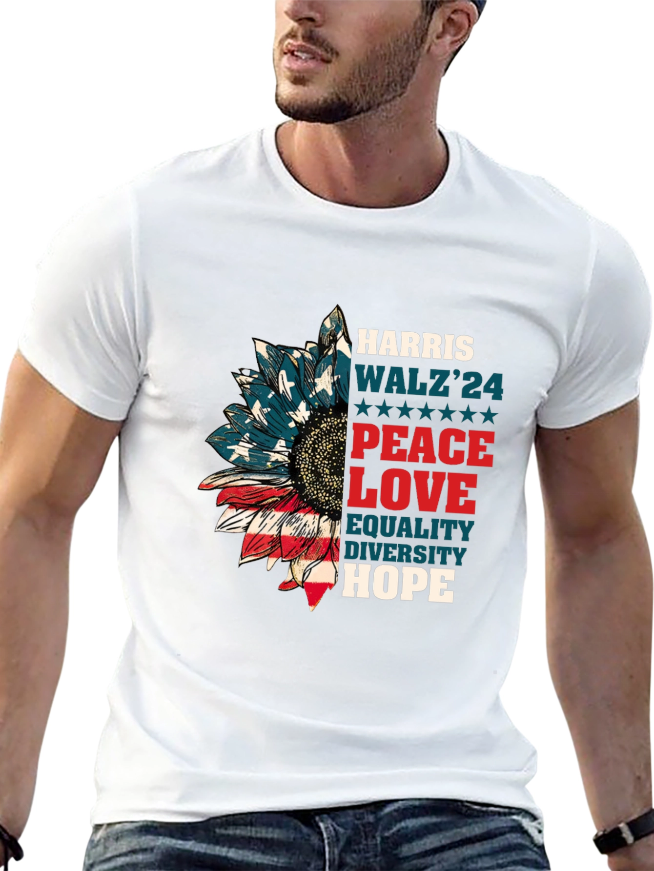 Patriotic Sunflower Graphic Tee