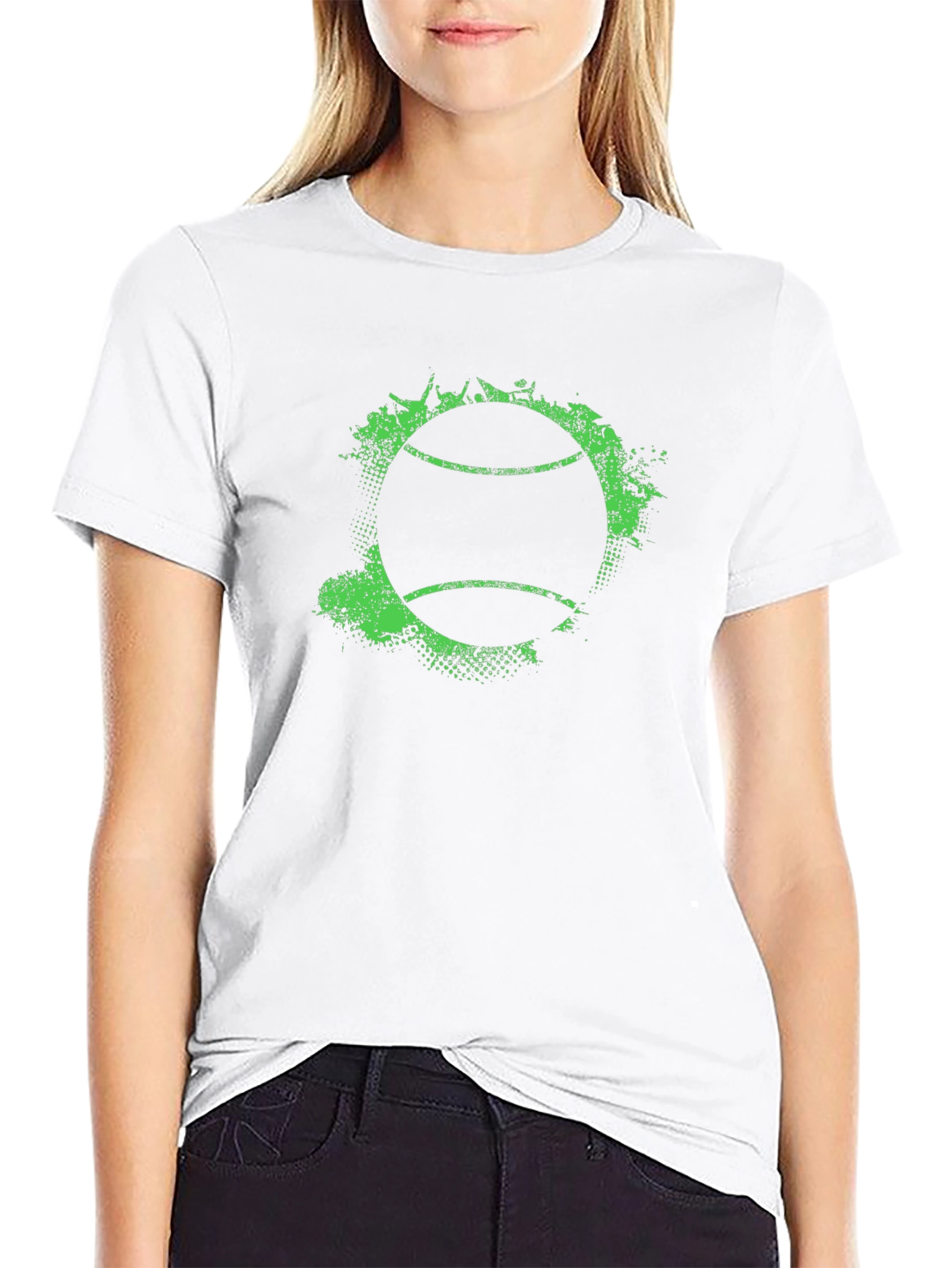 Tennis Ball Graphic Tee - Grunge Style