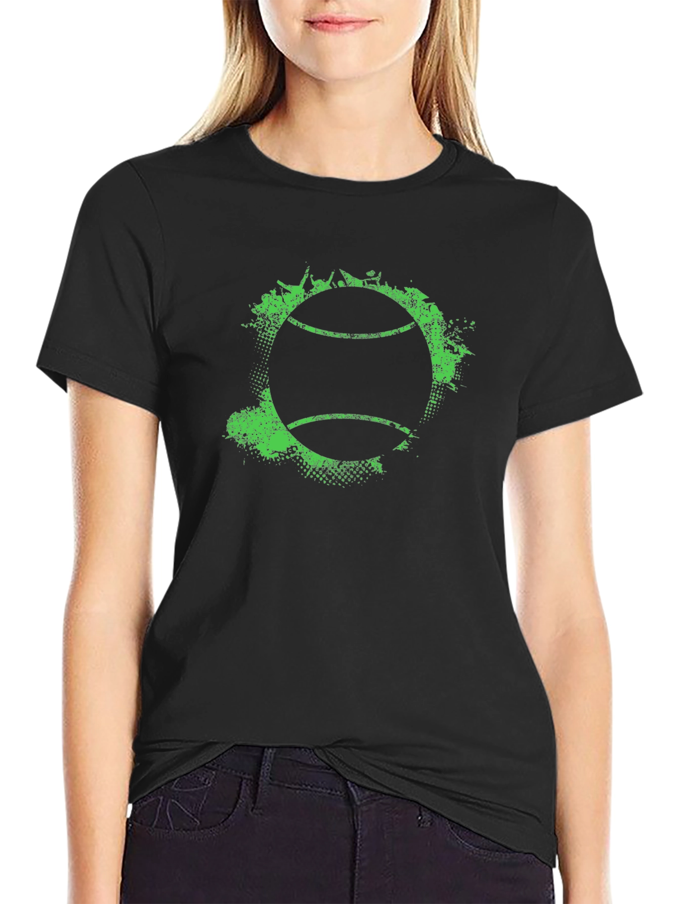 Tennis Ball Graphic Tee - Grunge Style