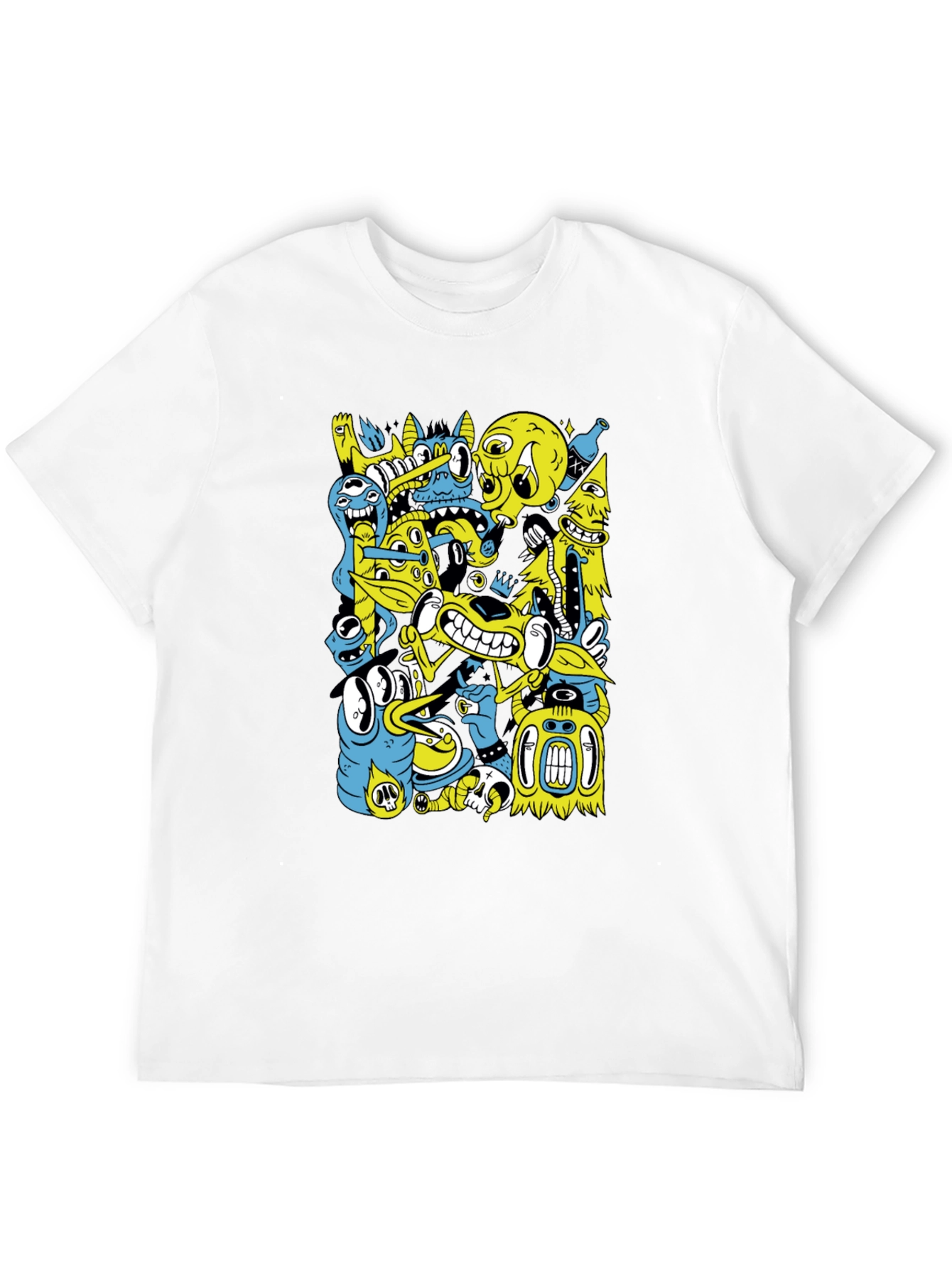 Cartoon Creature Graphic Black T-Shirt