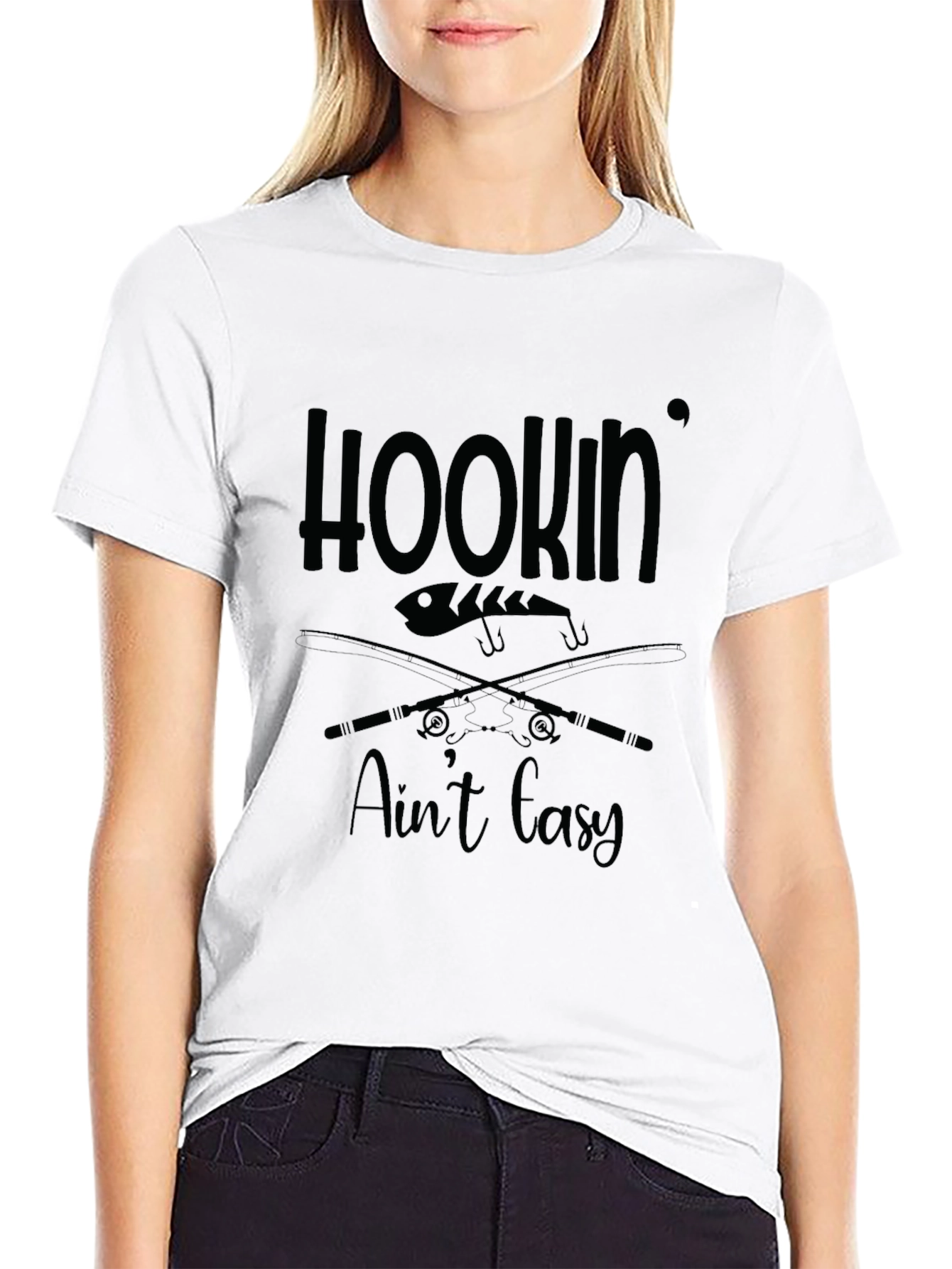 Hookin Aint Easy T-Shirt: Fishing Graphic Tee