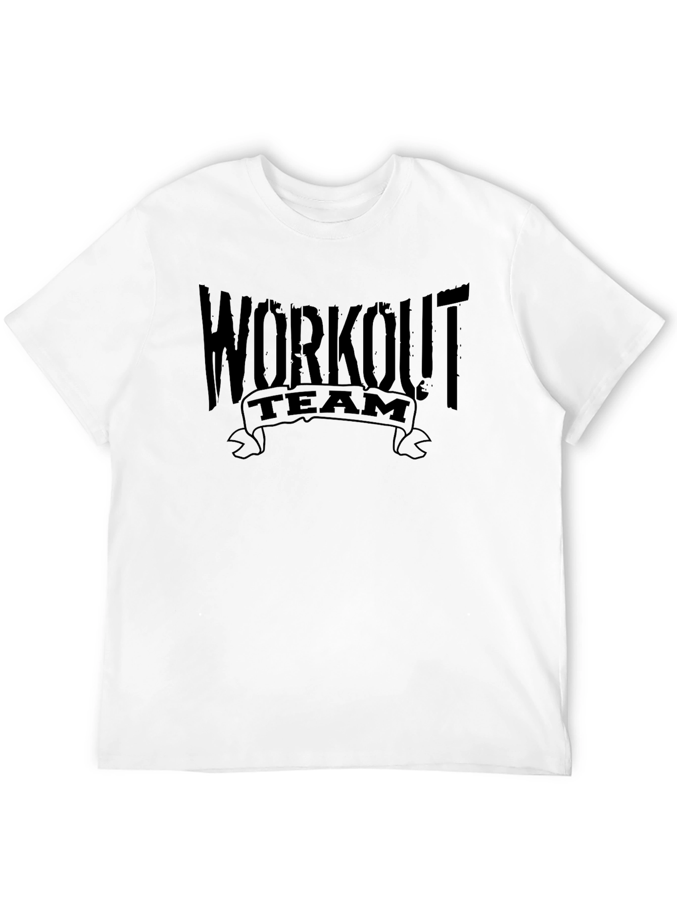 Workout Team Graphic Tee - Black Cotton T-Shirt