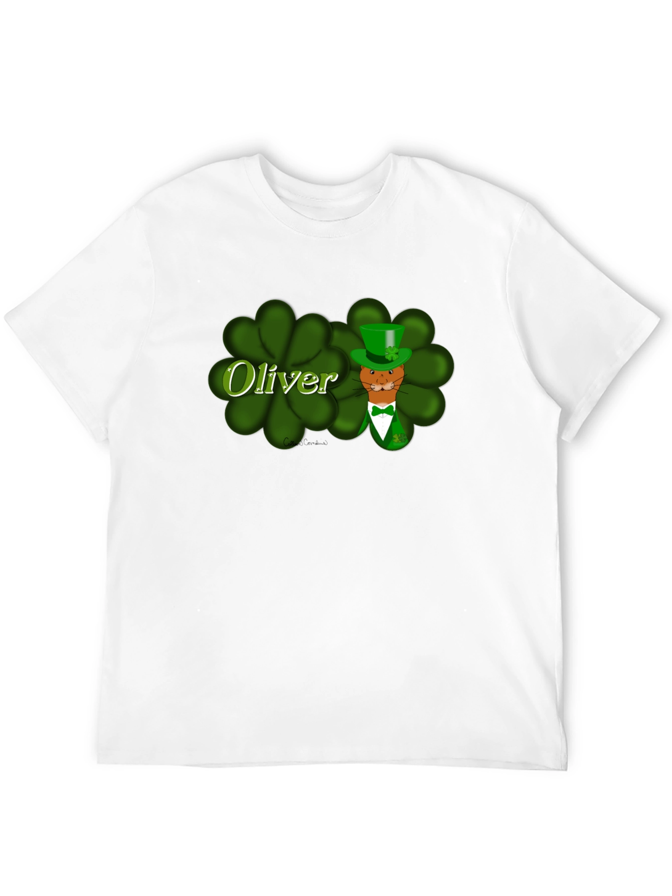Oliver St. Patricks Day Cat Black T-Shirt